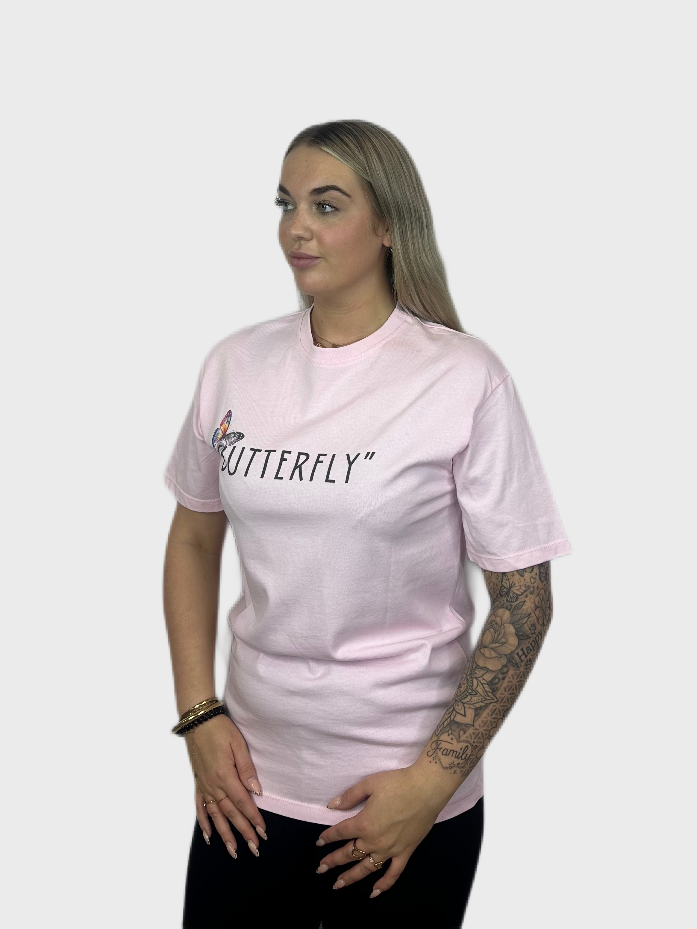 Regenboog Butterfly Shirt - Roze