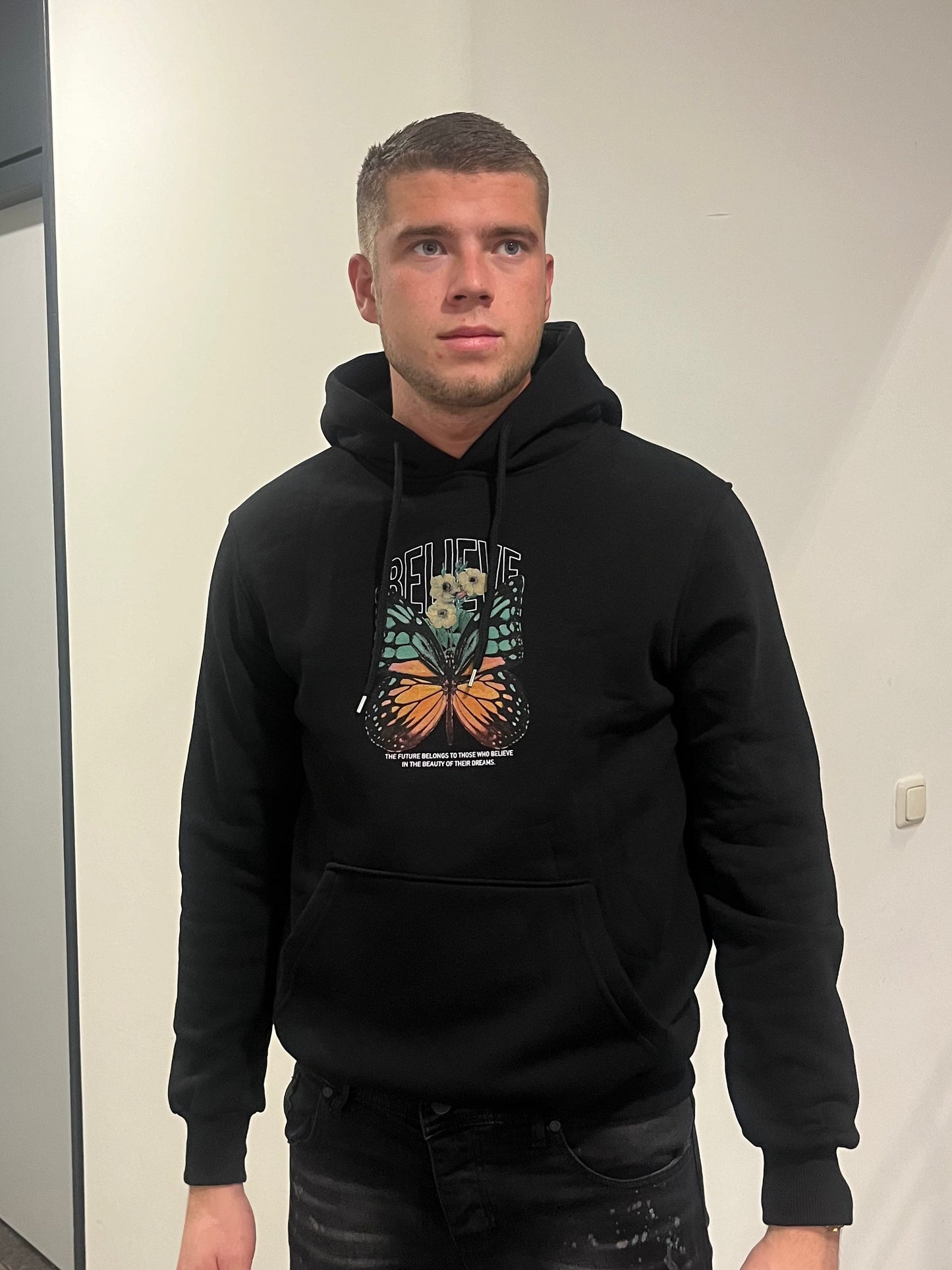 Believe Butterfly Hoodie - Zwart