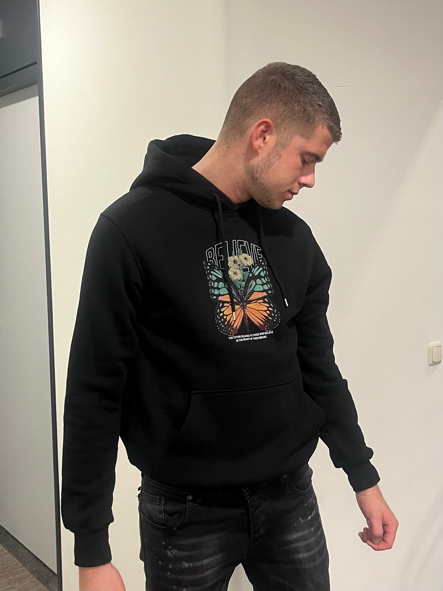 Believe Butterfly Hoodie - Zwart