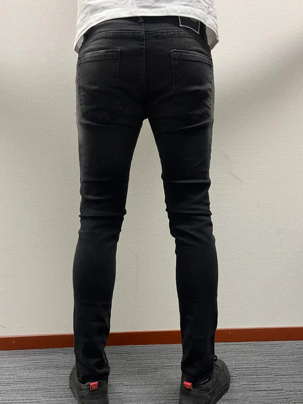 Les Dark Slim Fit Jean - Zwart - Flexxfashion Flexxfashion Les Dark Slim Fit Jean - Zwart