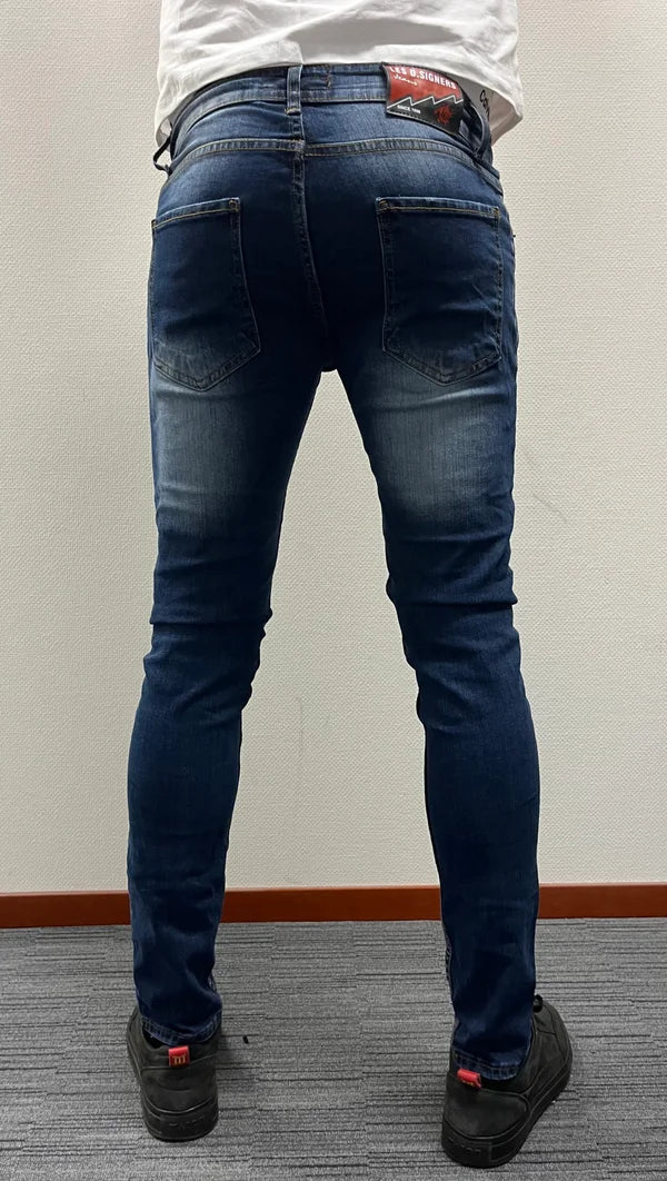 Les Blue Slim Fit Jean - Blauw - Flexxfashion Flexxfashion Les Blue Slim Fit Jean - Blauw