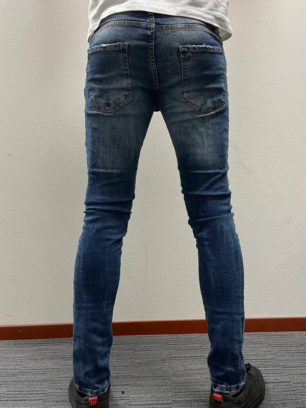 Paris Blue Slim Fit Jean - Blauw - Flexxfashion Flexxfashion Paris Blue Slim Fit Jean - Blauw