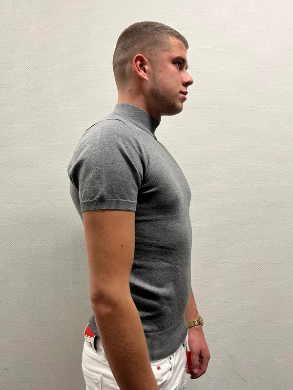 Turtle Neck T-Shirt - Grijs