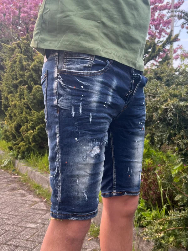 Skull Short Jean - Donker Blauw