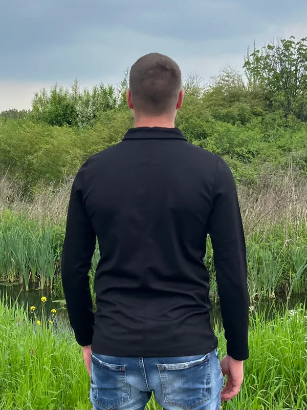 Clean Long Polo - Zwart