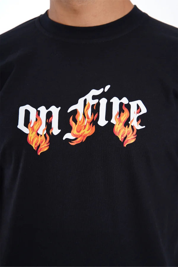 On Fire T-Shirt - Zwart