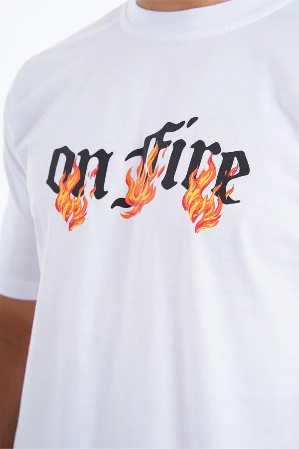 On Fire T-Shirt - Wit