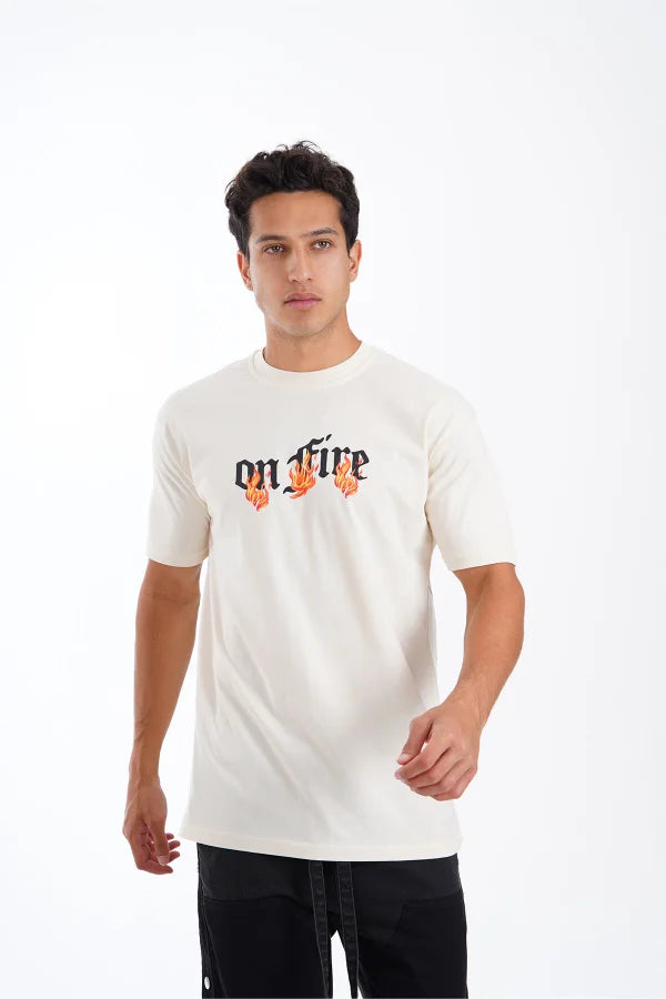 On Fire T-Shirt - Beige