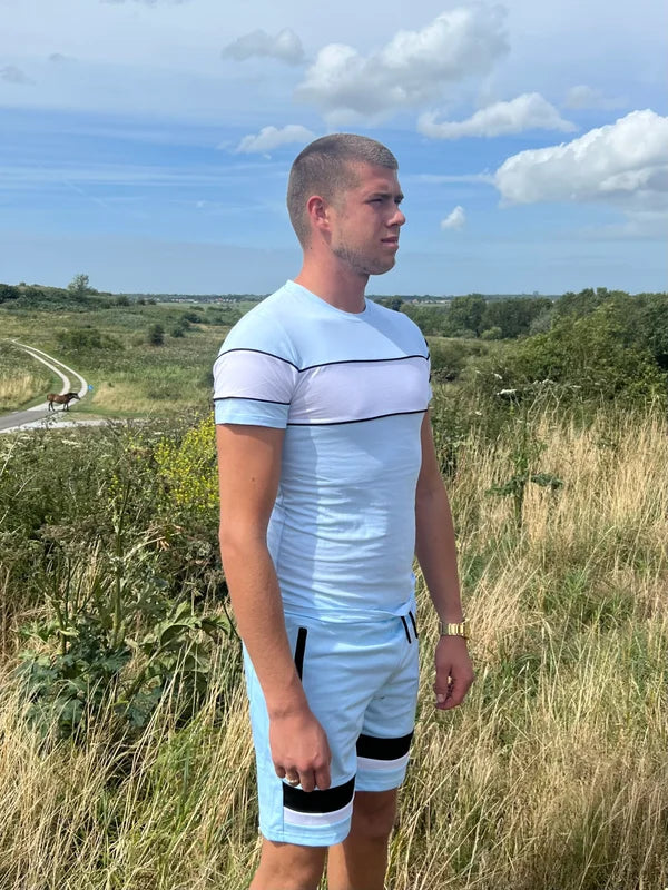 Stripe Short Trainingspak - Blauw