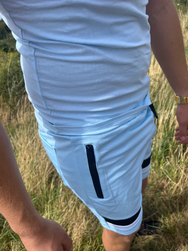 Stripe Short Trainingspak - Blauw