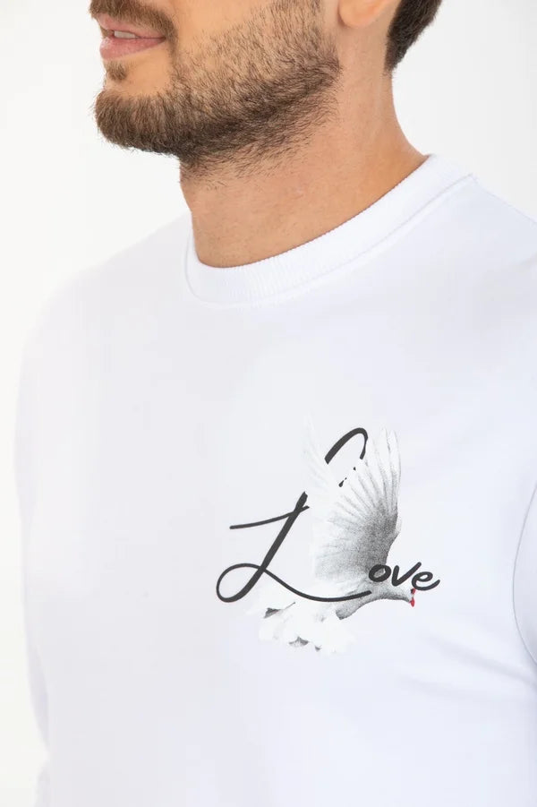 Liefdes Duif Sweater - Wit