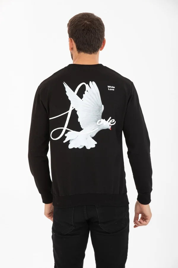 Liefdes Duif Sweater - Zwart
