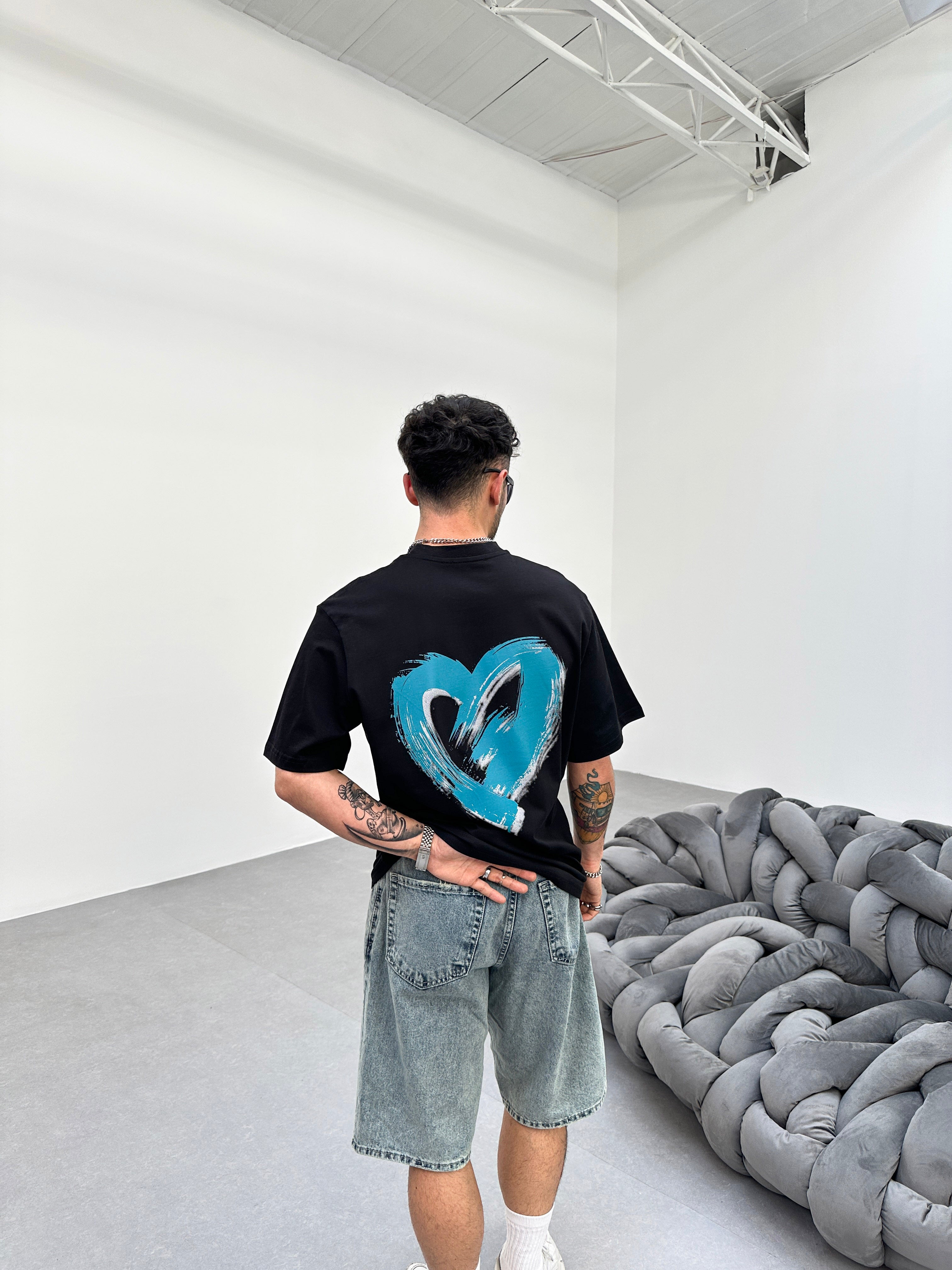 Love Hart T-Shirt - Zwart