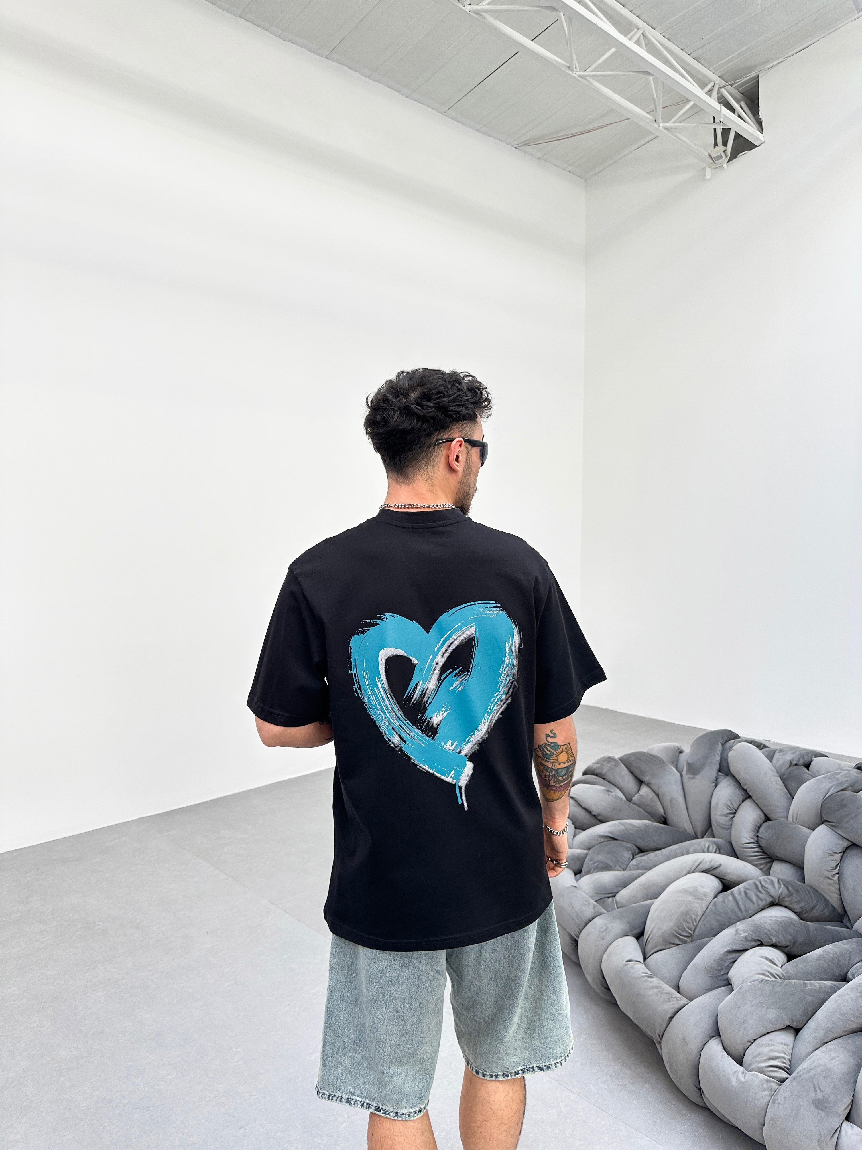 Love Hart T-Shirt - Zwart