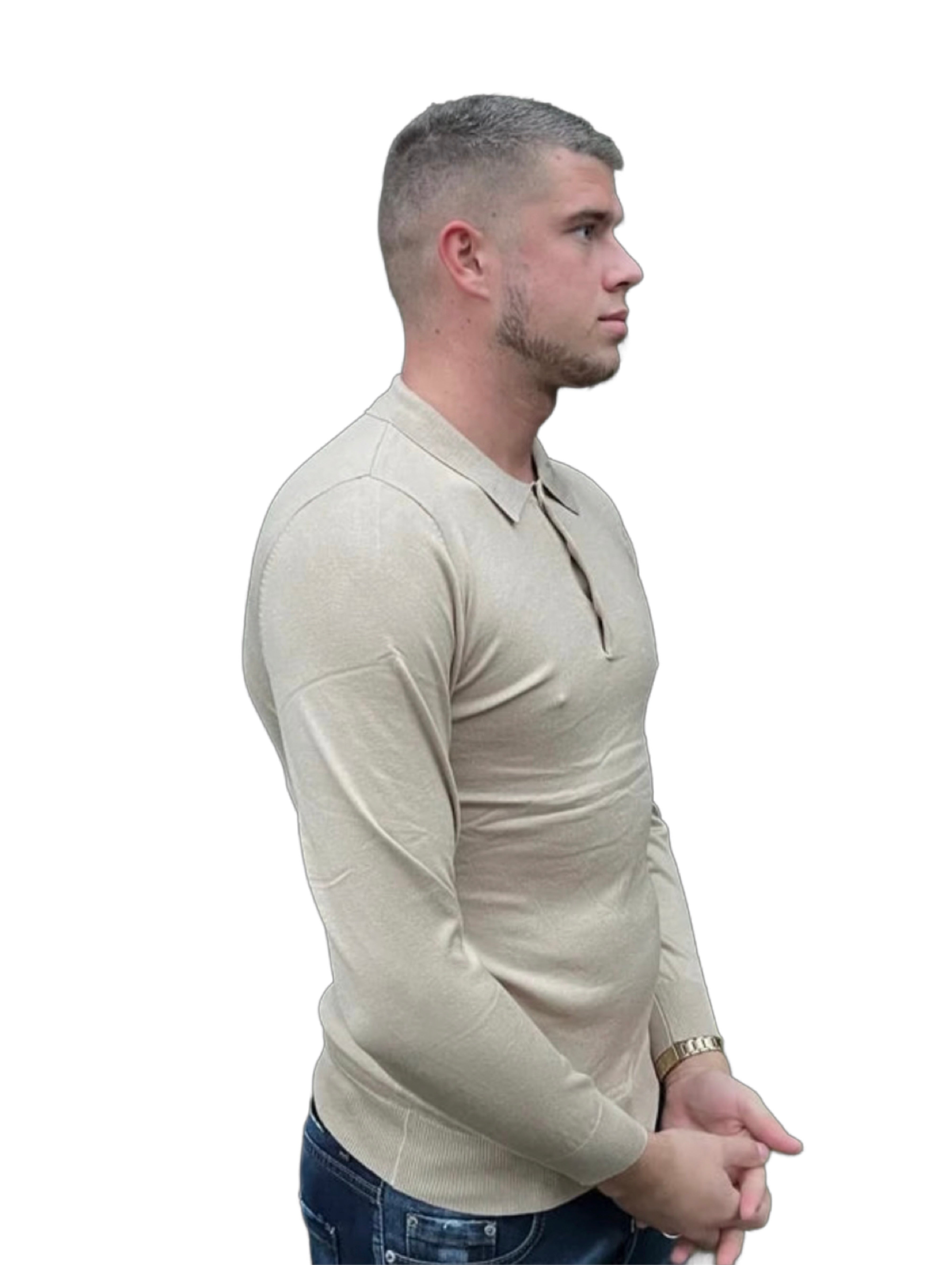 Longsleeve Shirt - Beige - Flexxfashion Flexxfashion Longsleeve Shirt - Beige