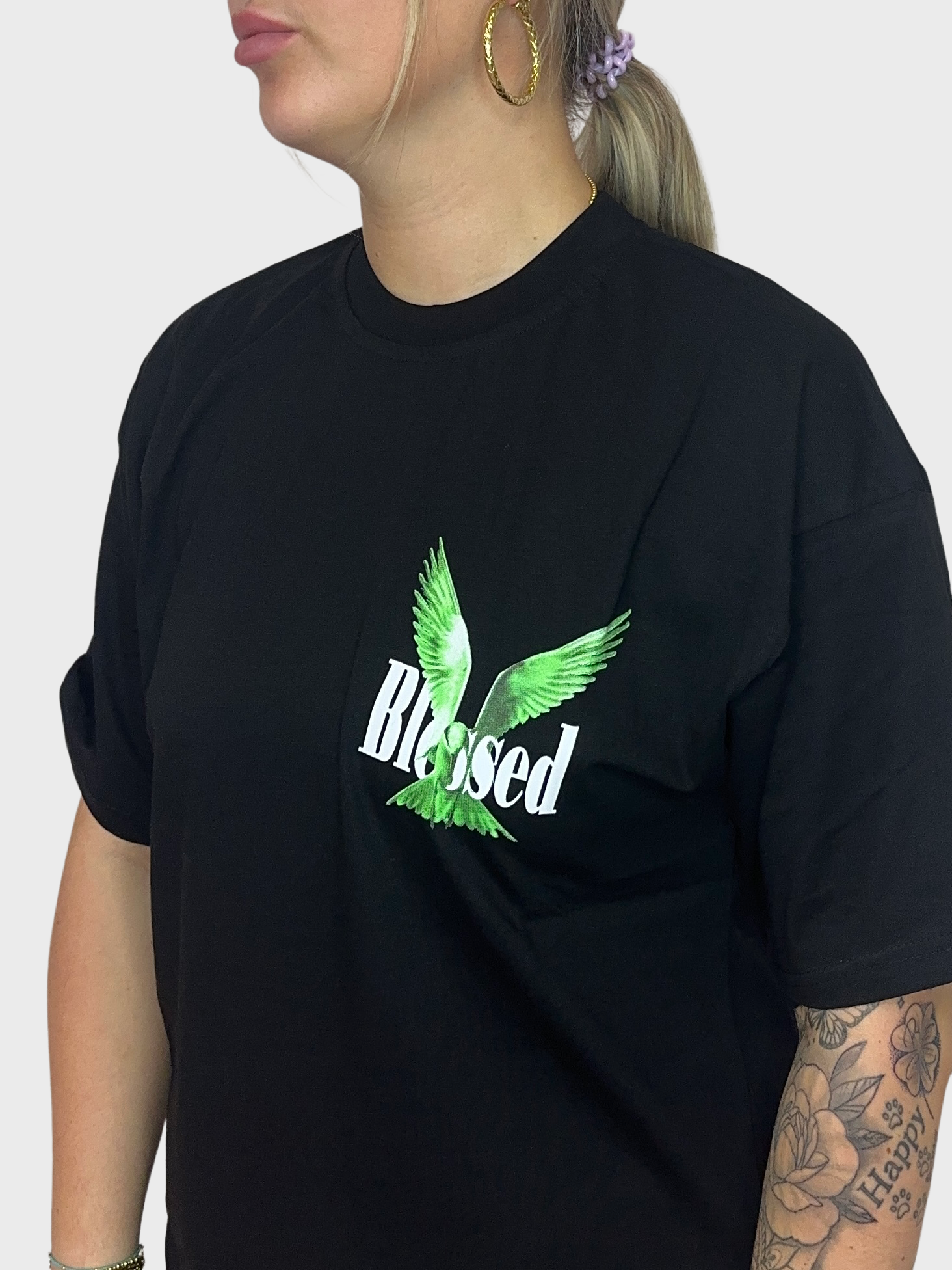 Blessed Groen T-Shirt - Zwart