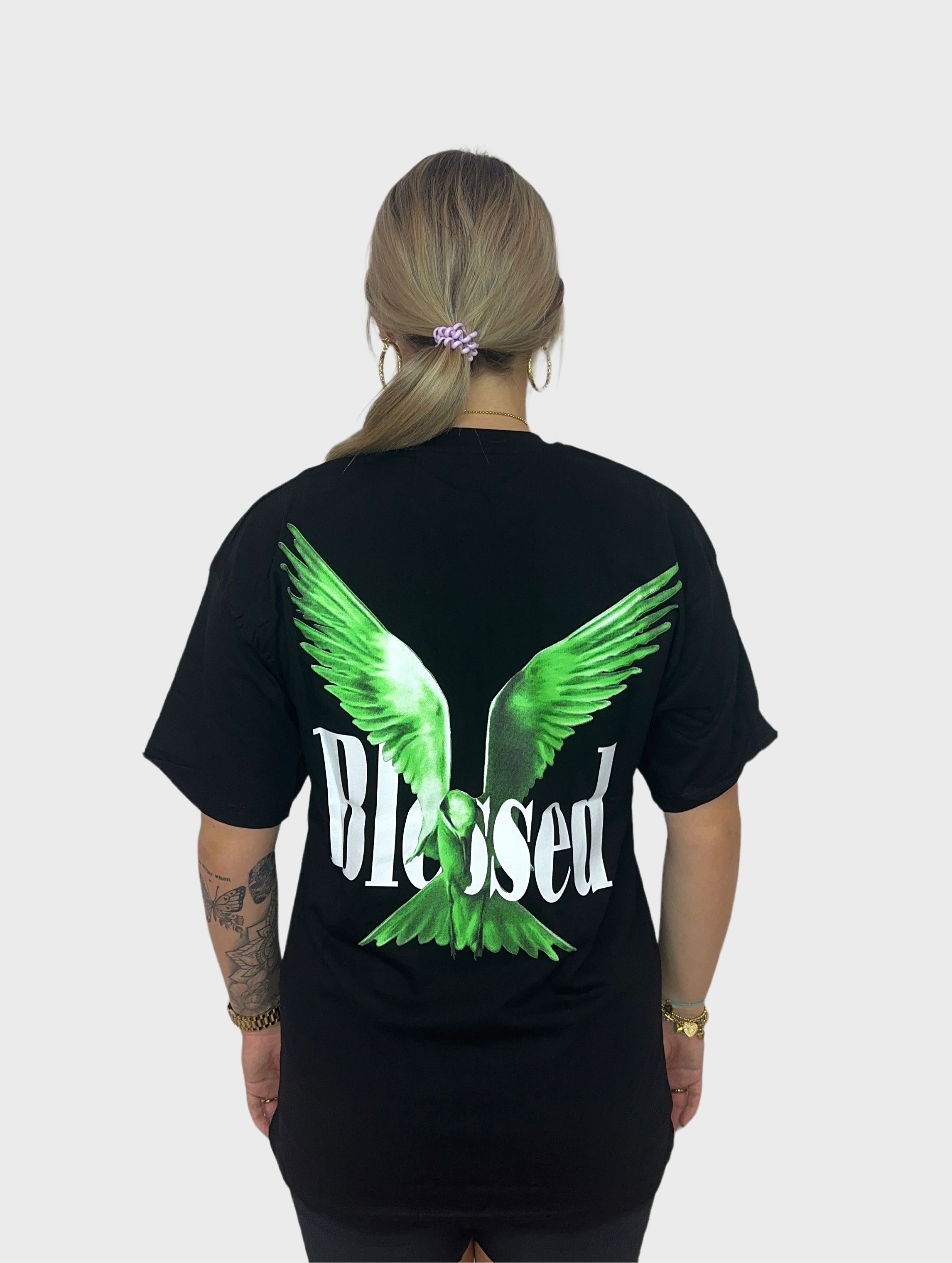 Blessed Groen T-Shirt - Zwart