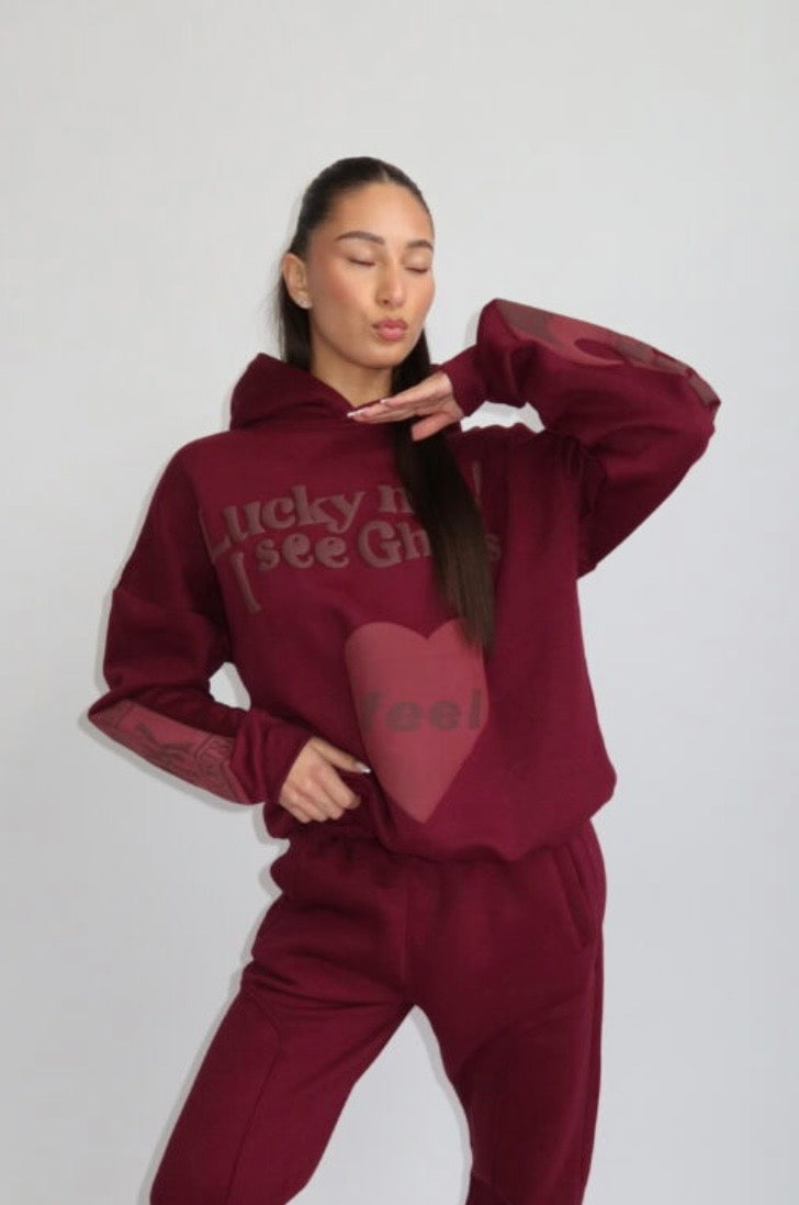 Lucky Me Hoodie - Burgundy