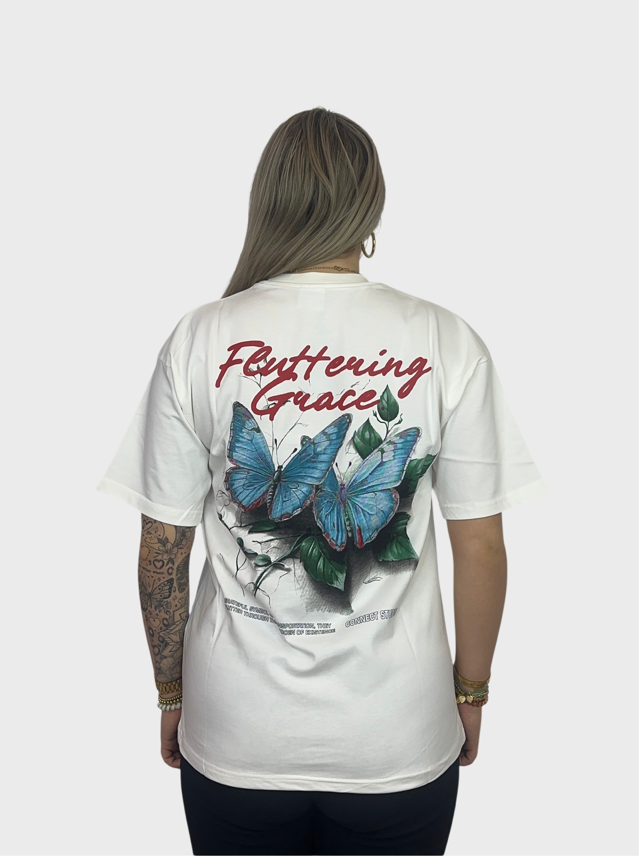 Grace Butterfly T-Shirt - Wit PRE ORDER