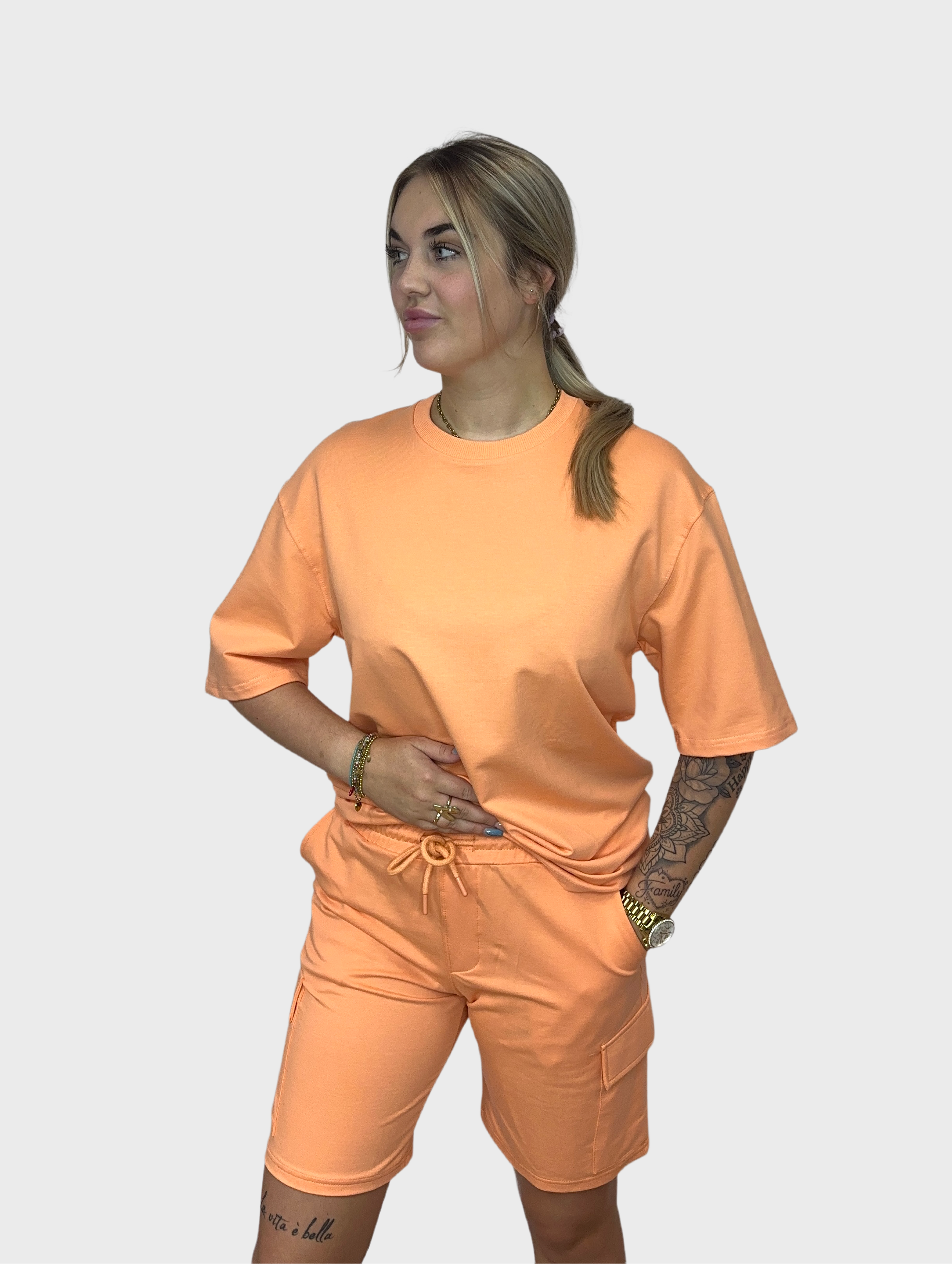 Comfy Trainingspak Short - Oranje