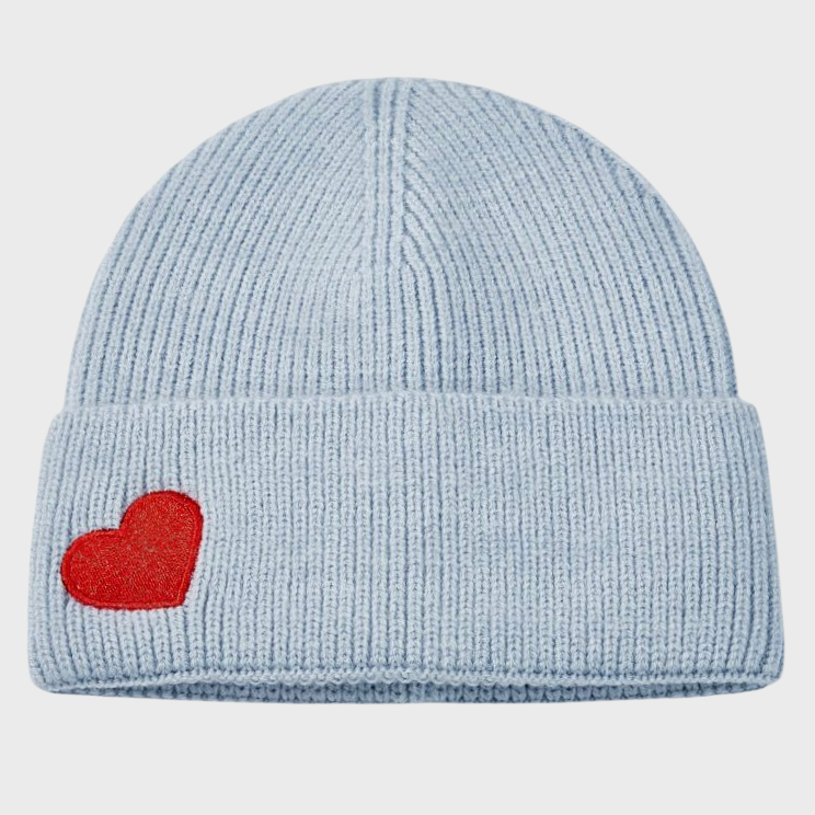 Muts met Rood Hart - Baby Blauw