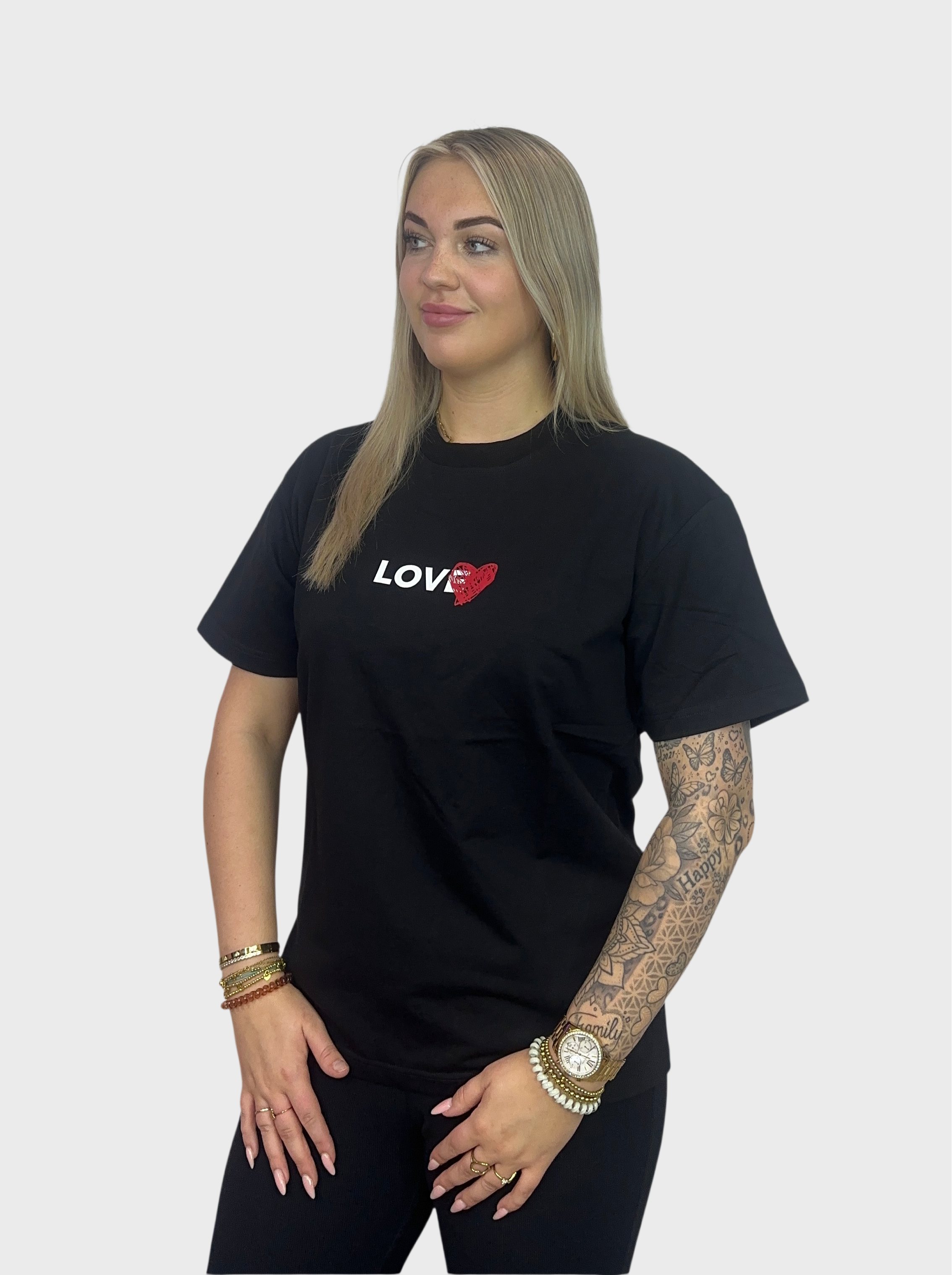 Love You T-Shirt - Zwart