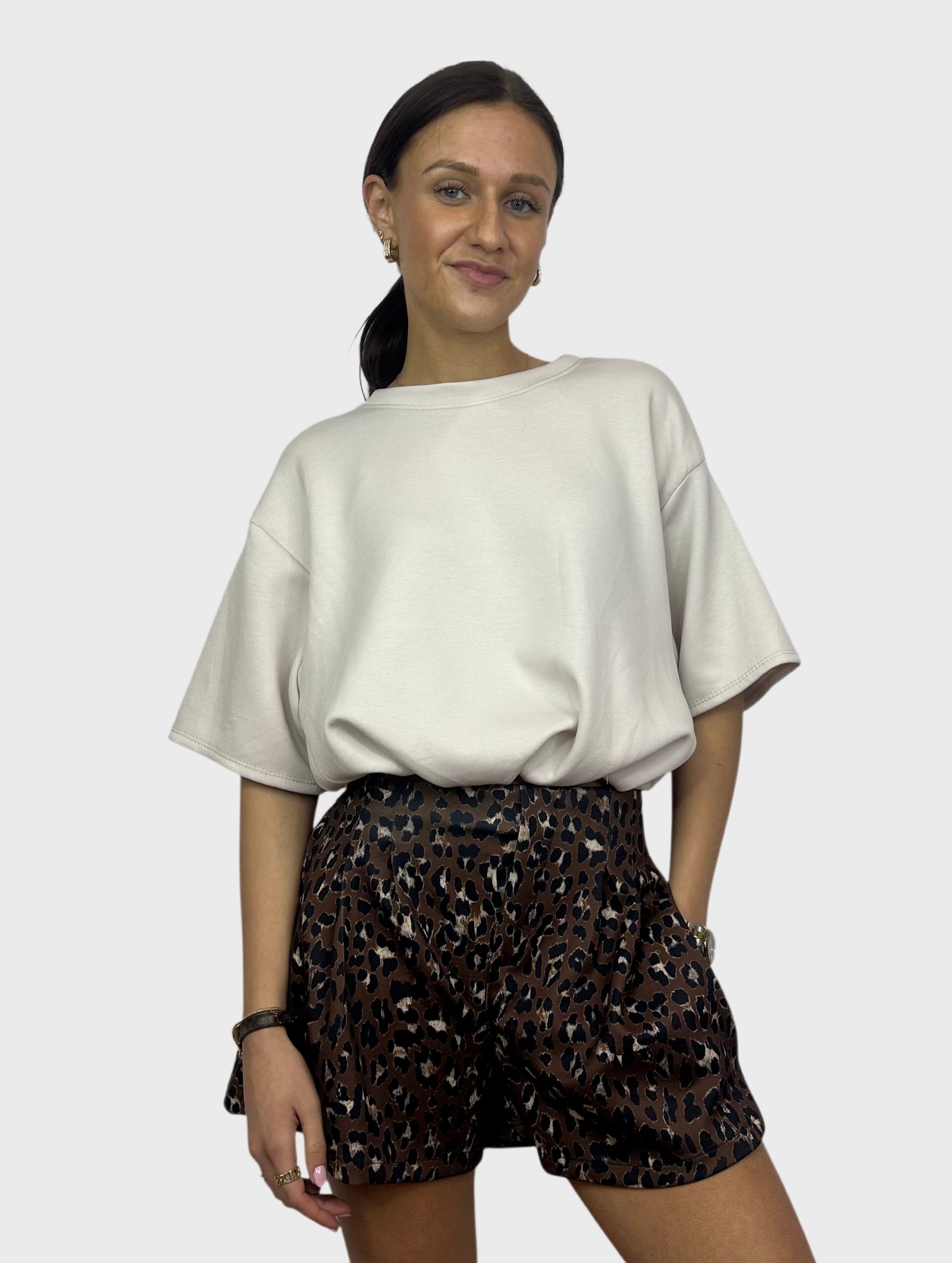 Leopard Short - Bruin met Beige