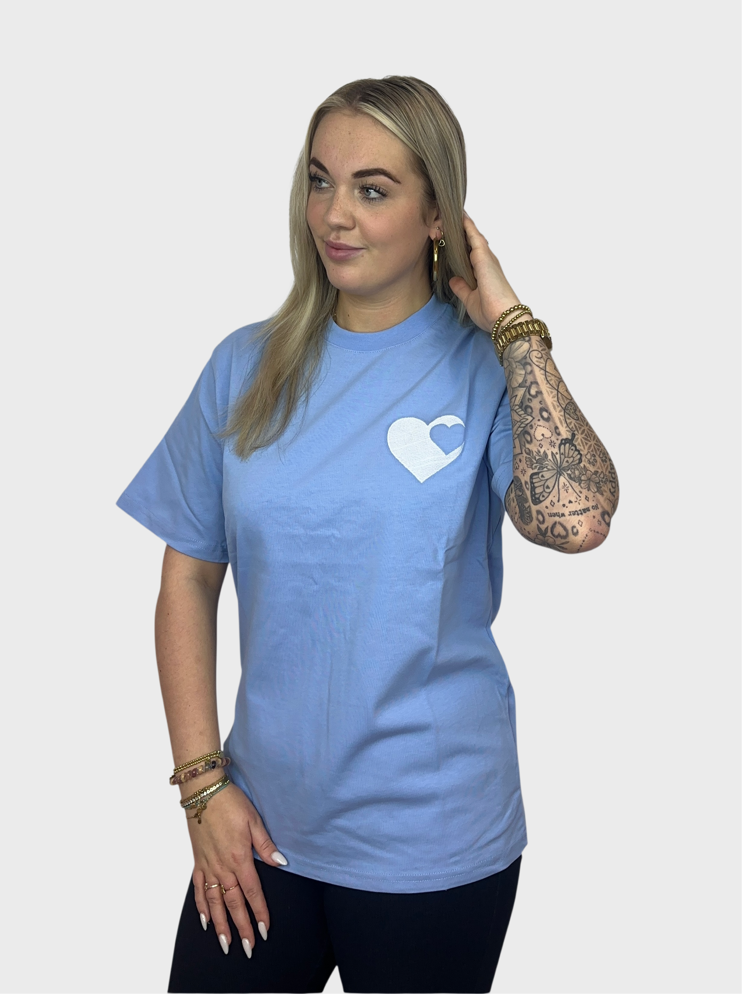 Clasica Heart T-Shirt - Baby Blauw