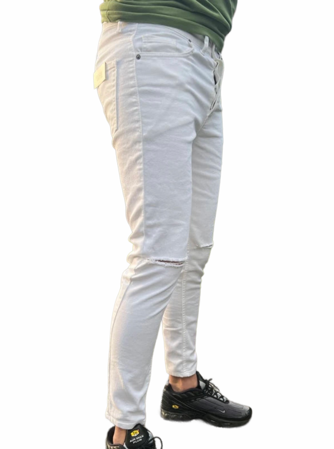 White Tear Skinny Jean - Wit