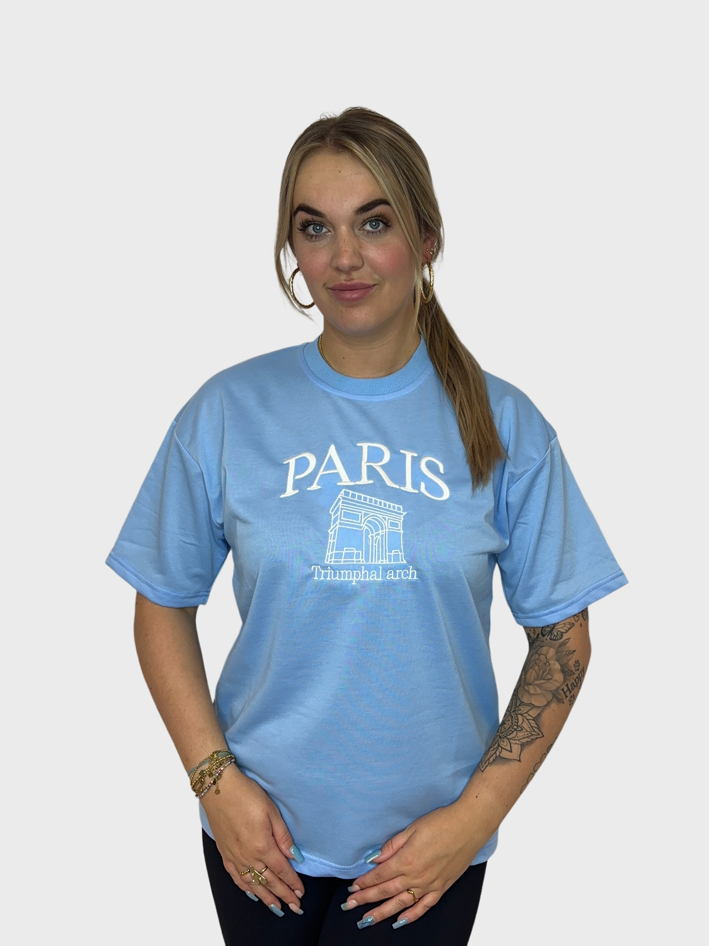 Paris Basic T-Shirt - Baby Blauw