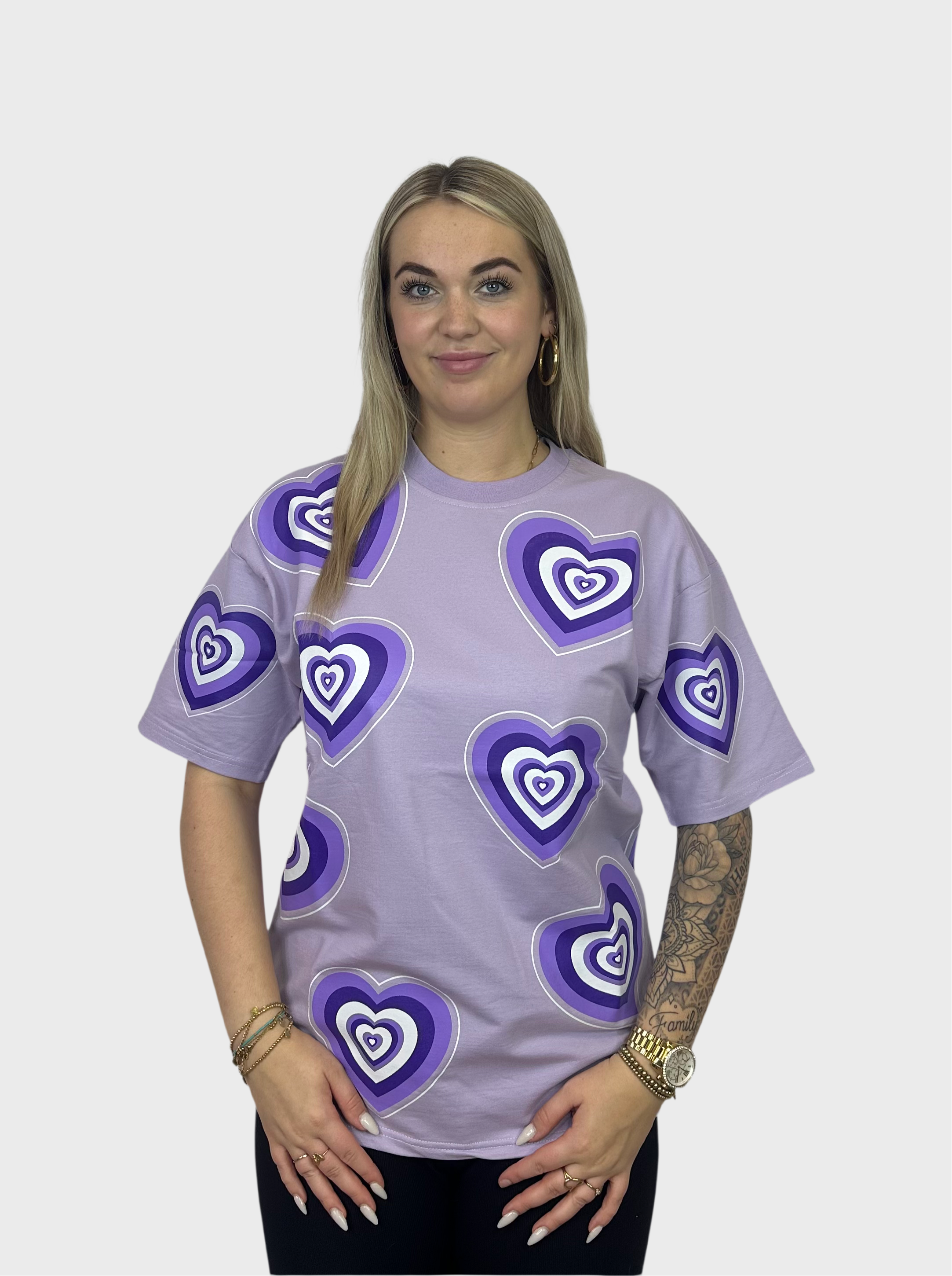 Purple Hearts T-Shirt - Lila