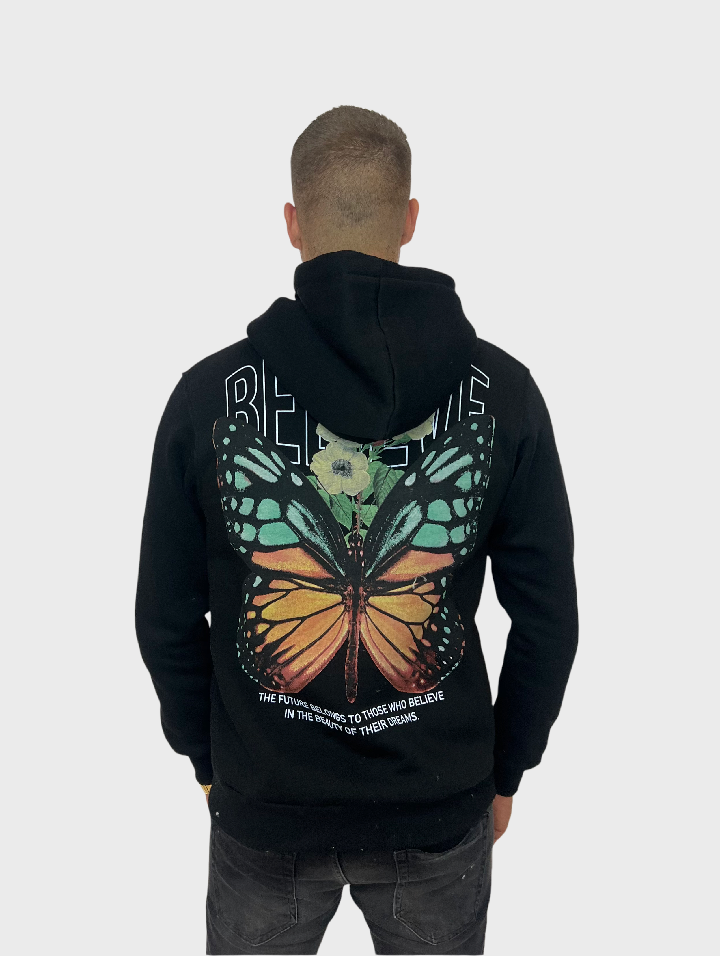 Believe Butterfly Hoodie - Zwart