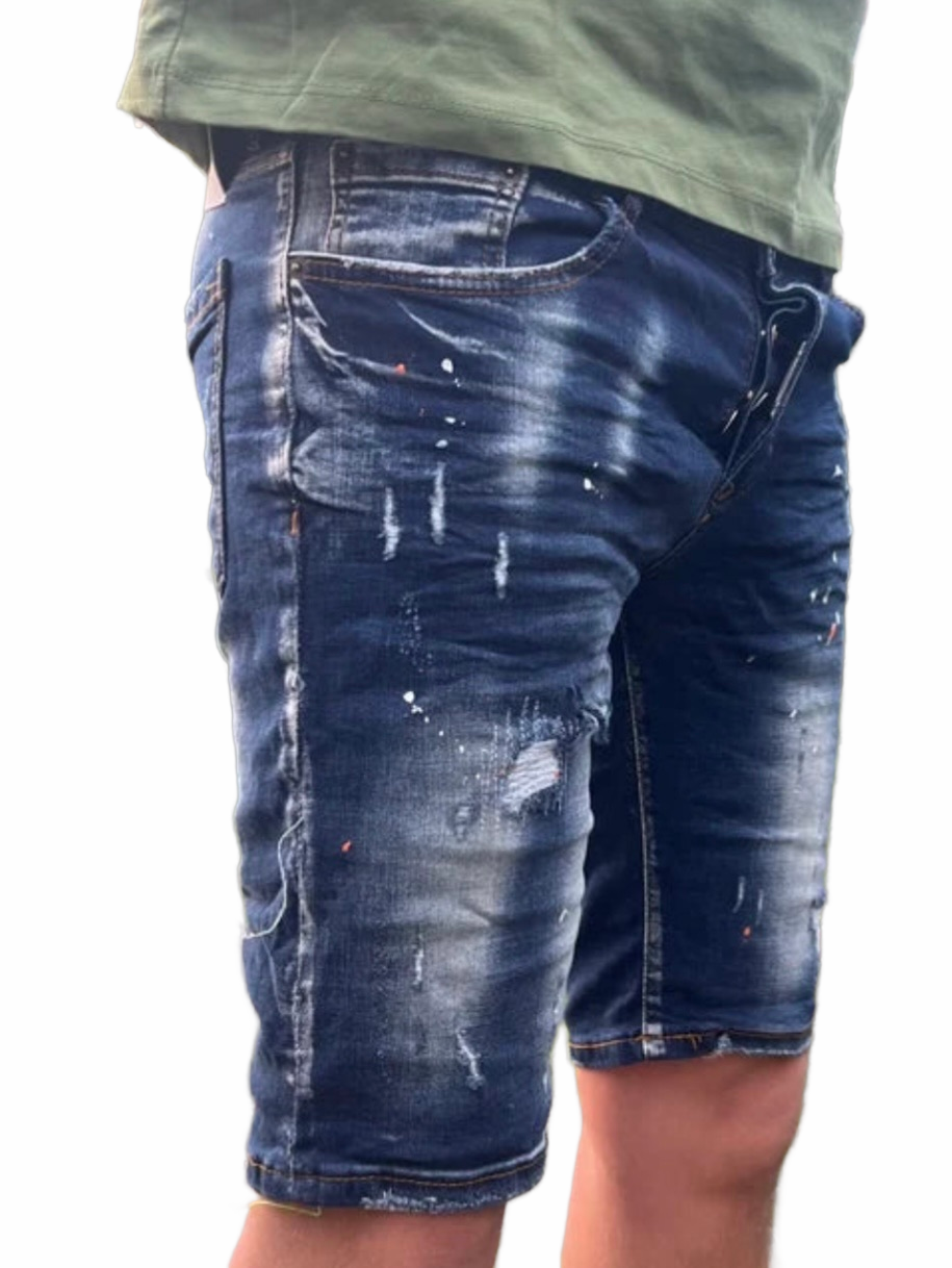 Skull Short Jean - Donker Blauw