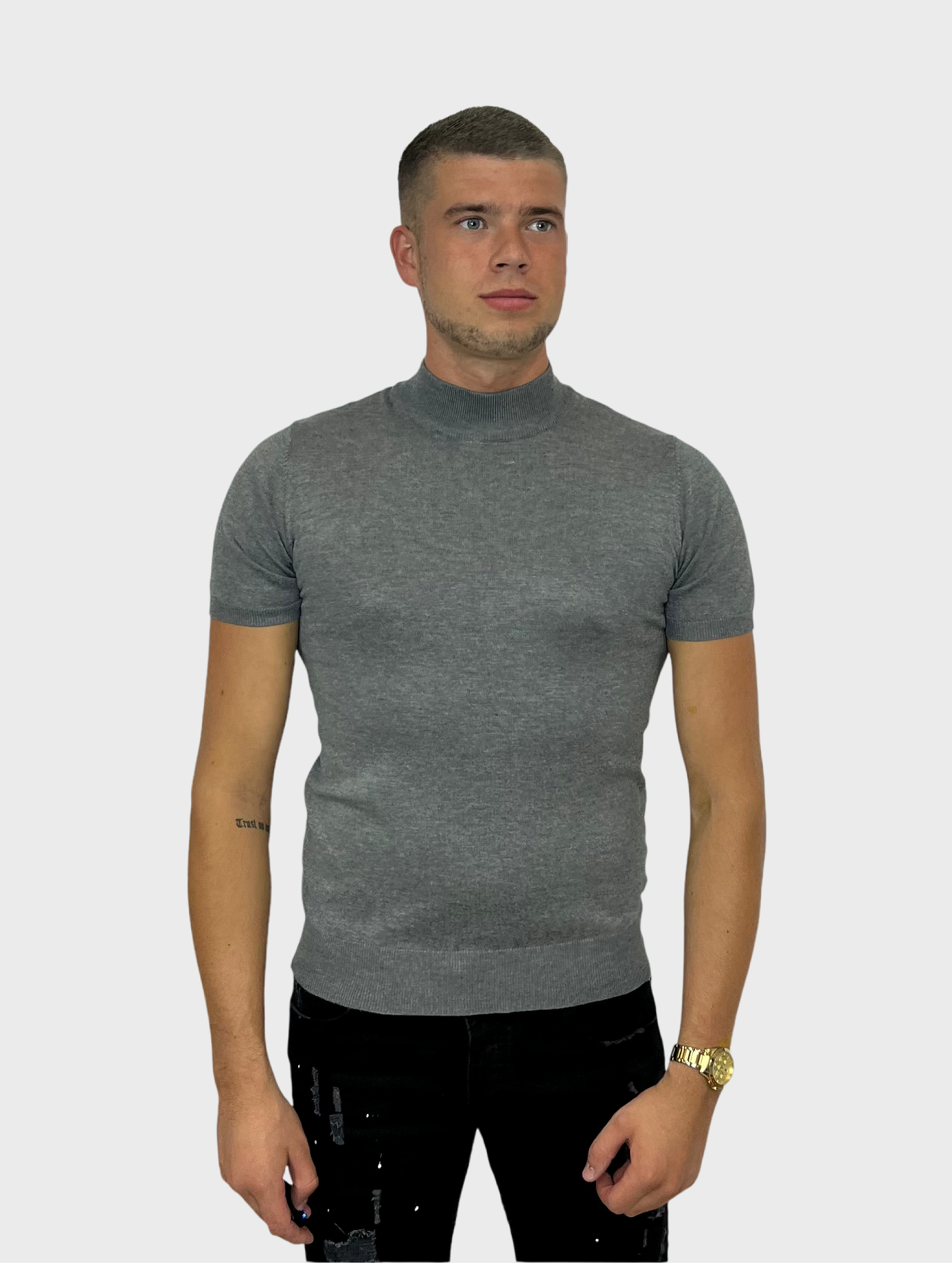 Turtle Neck T-Shirt - Grijs