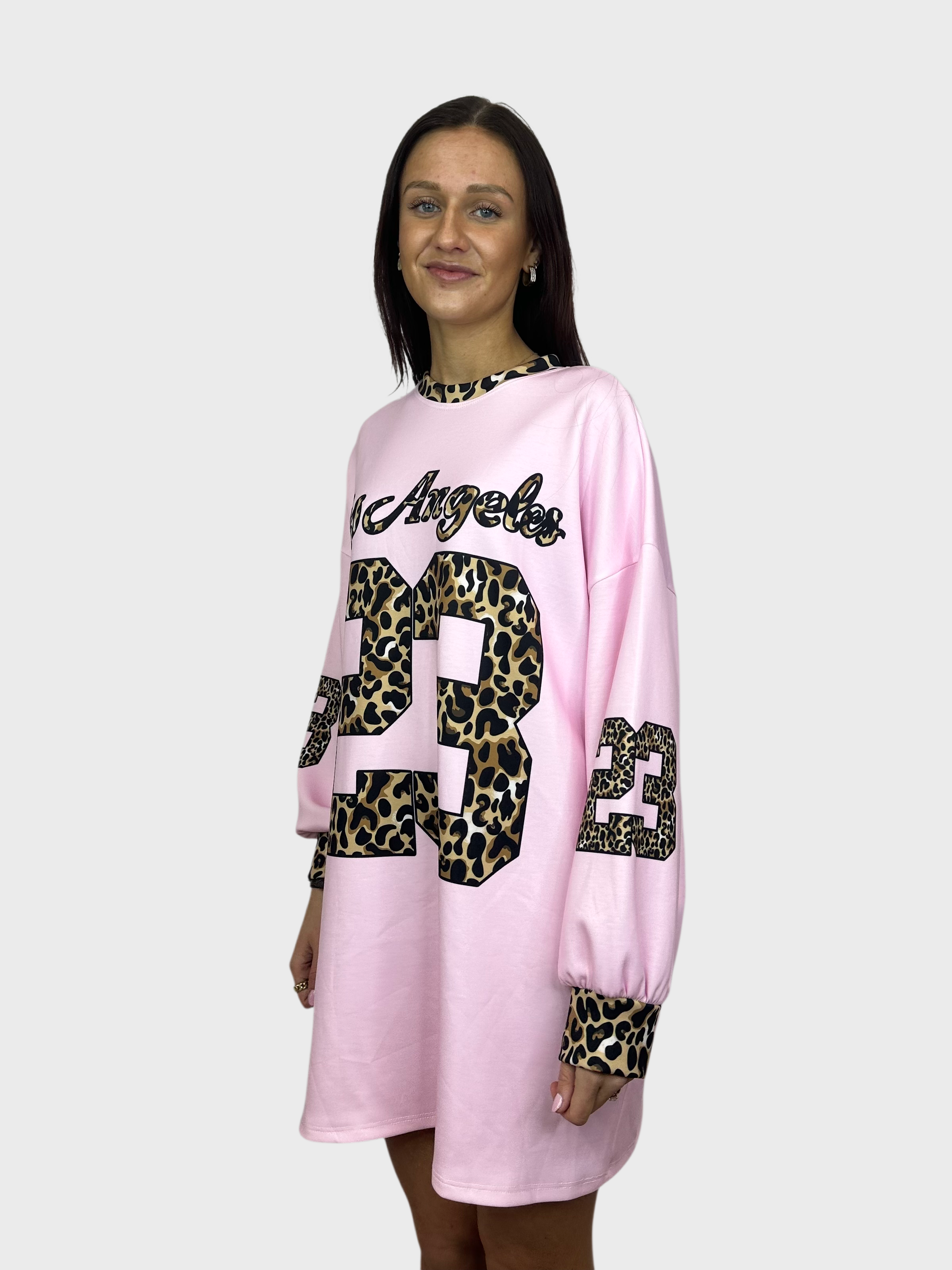 Los Angeles T-Shirt Dress - Roze