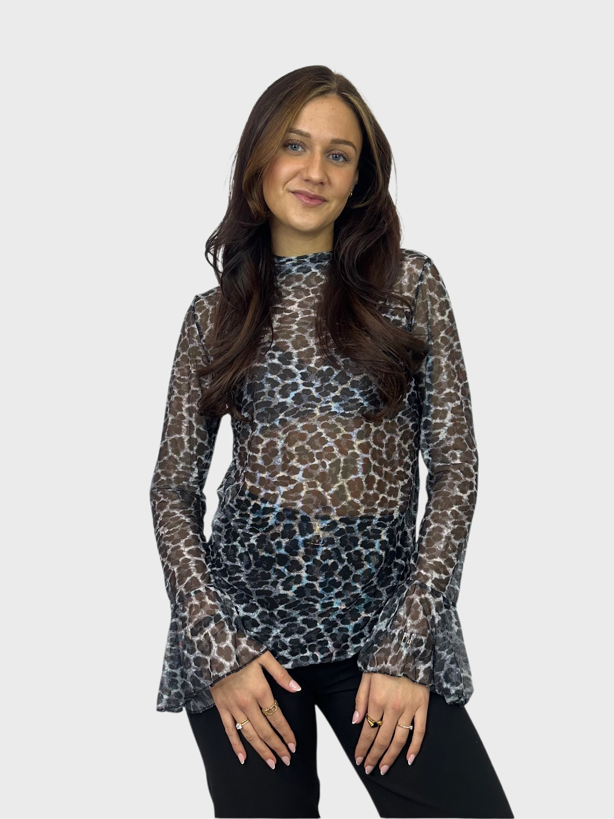 Stefanie Top - Leopard Grijs