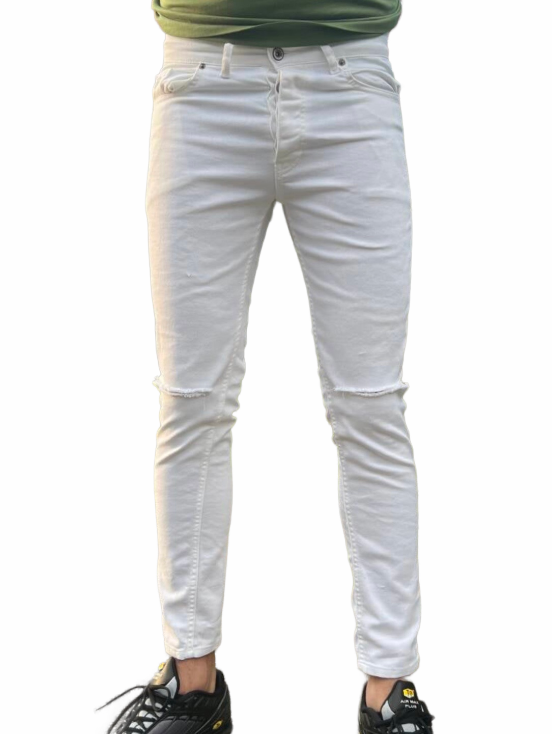 White Tear Skinny Jean - Wit