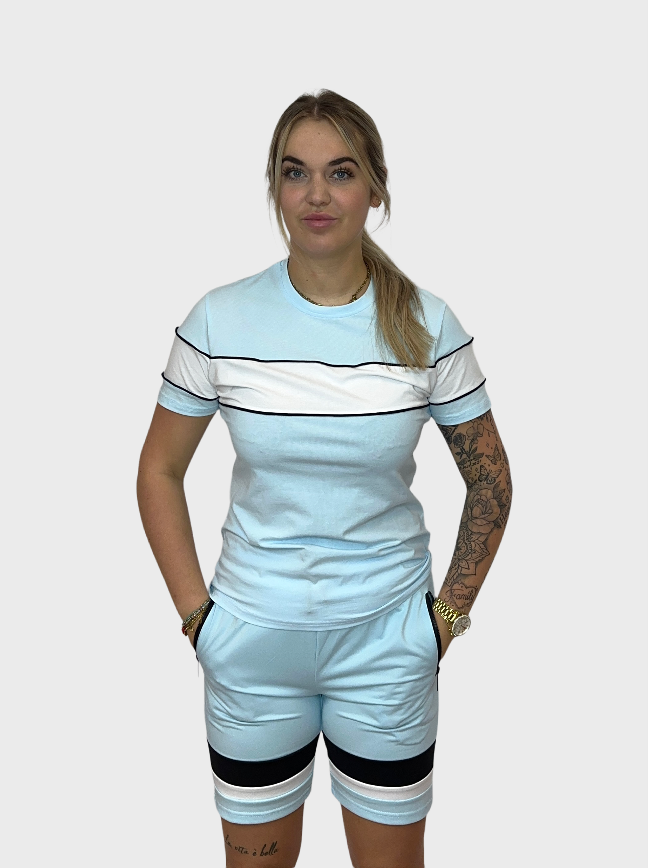 Stripe Short Trainingspak - Blauw