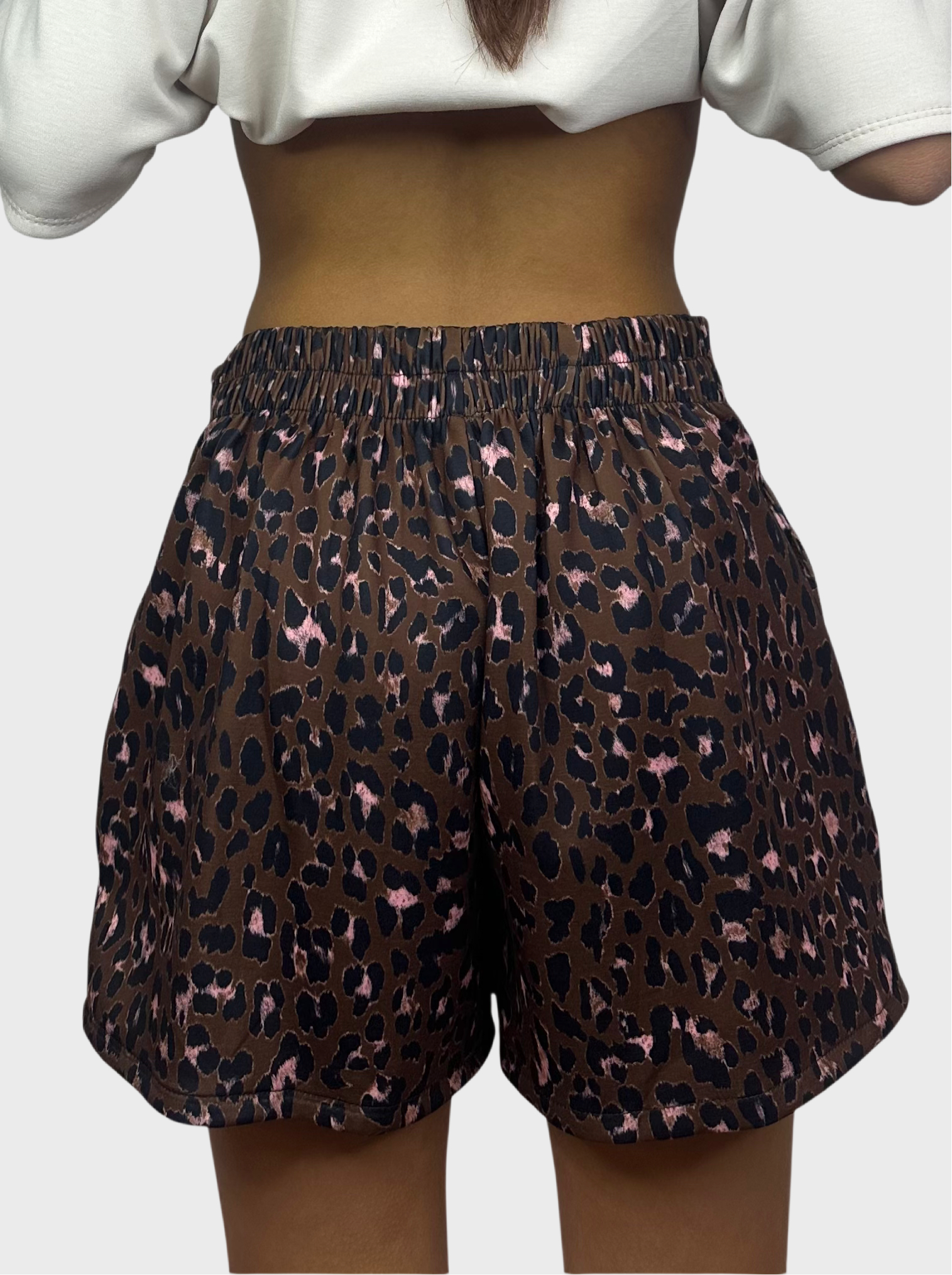Leopard Short - Bruin met Roze