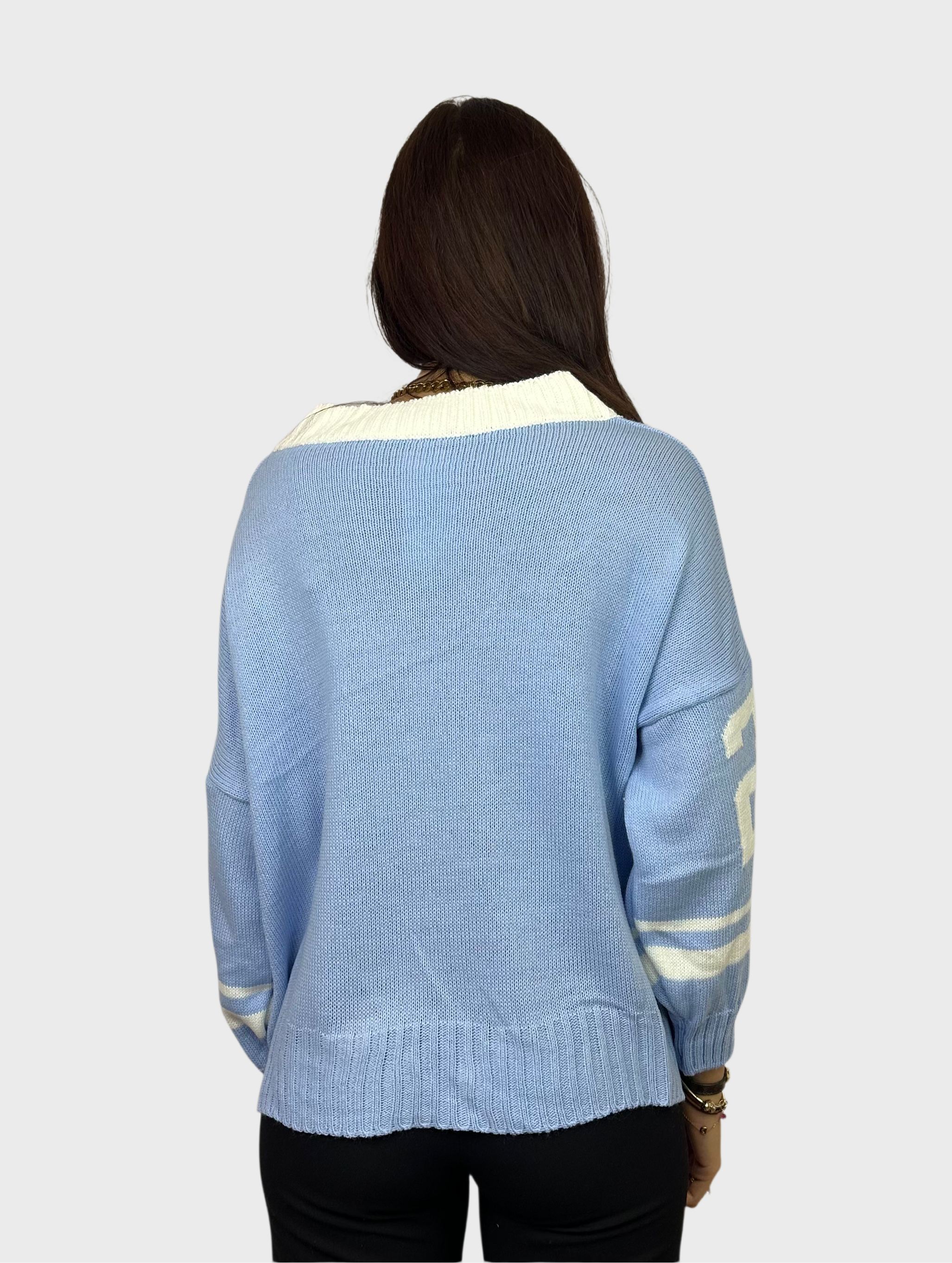 Stars 23 Sweater - Baby Blauw