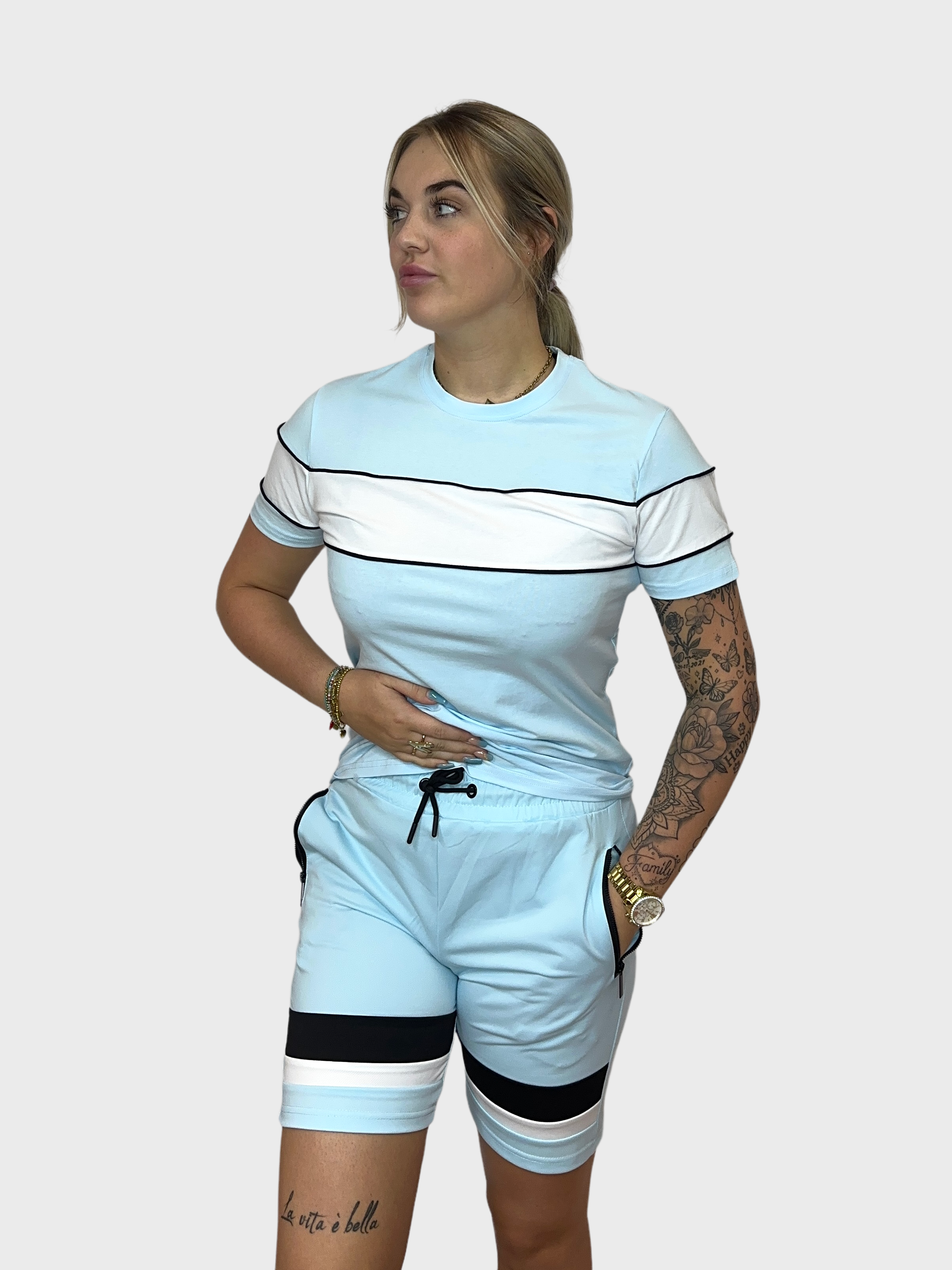 Stripe Short Trainingspak - Blauw