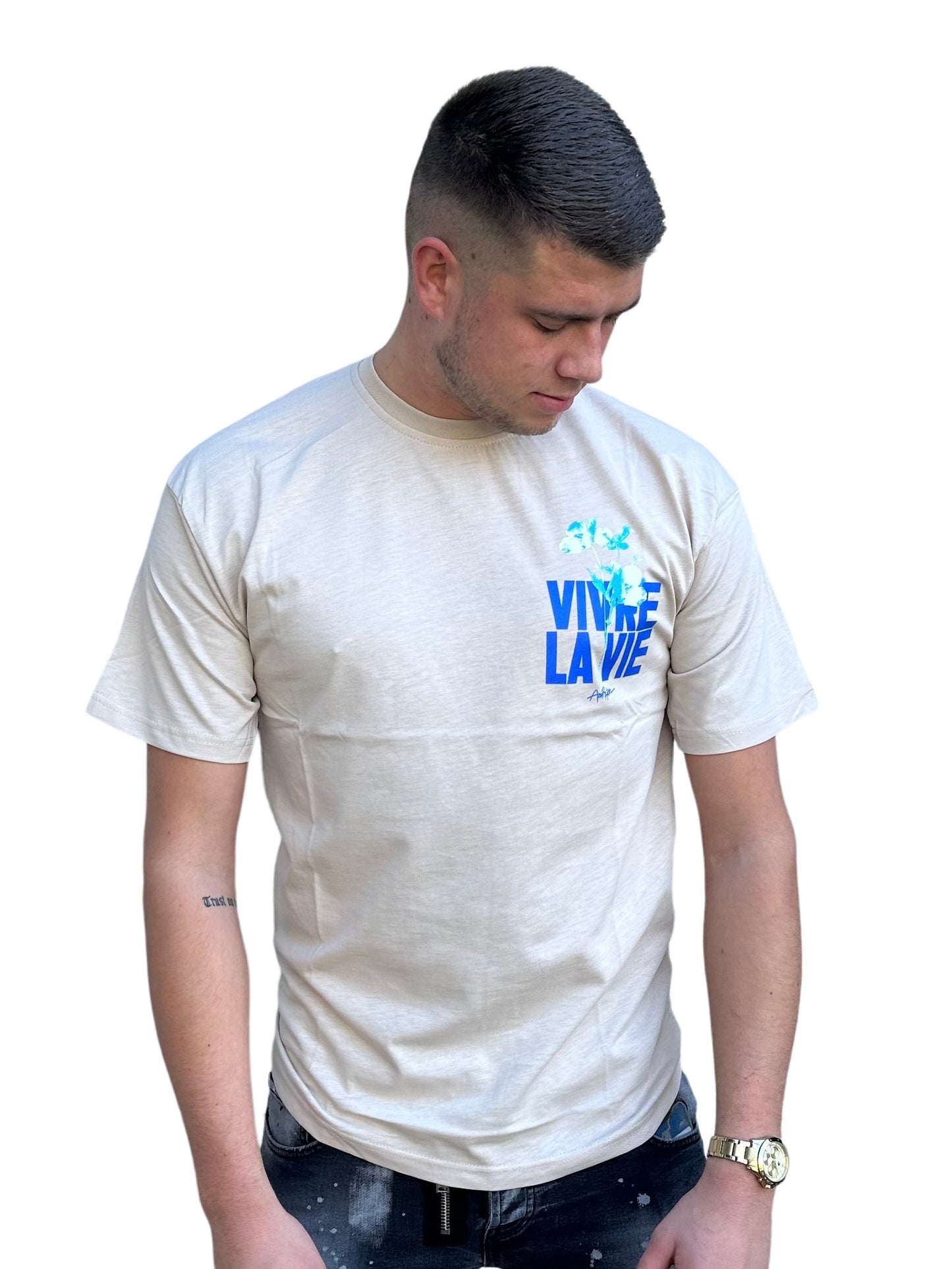 Vivre La Vie T-Shirt - Beige
