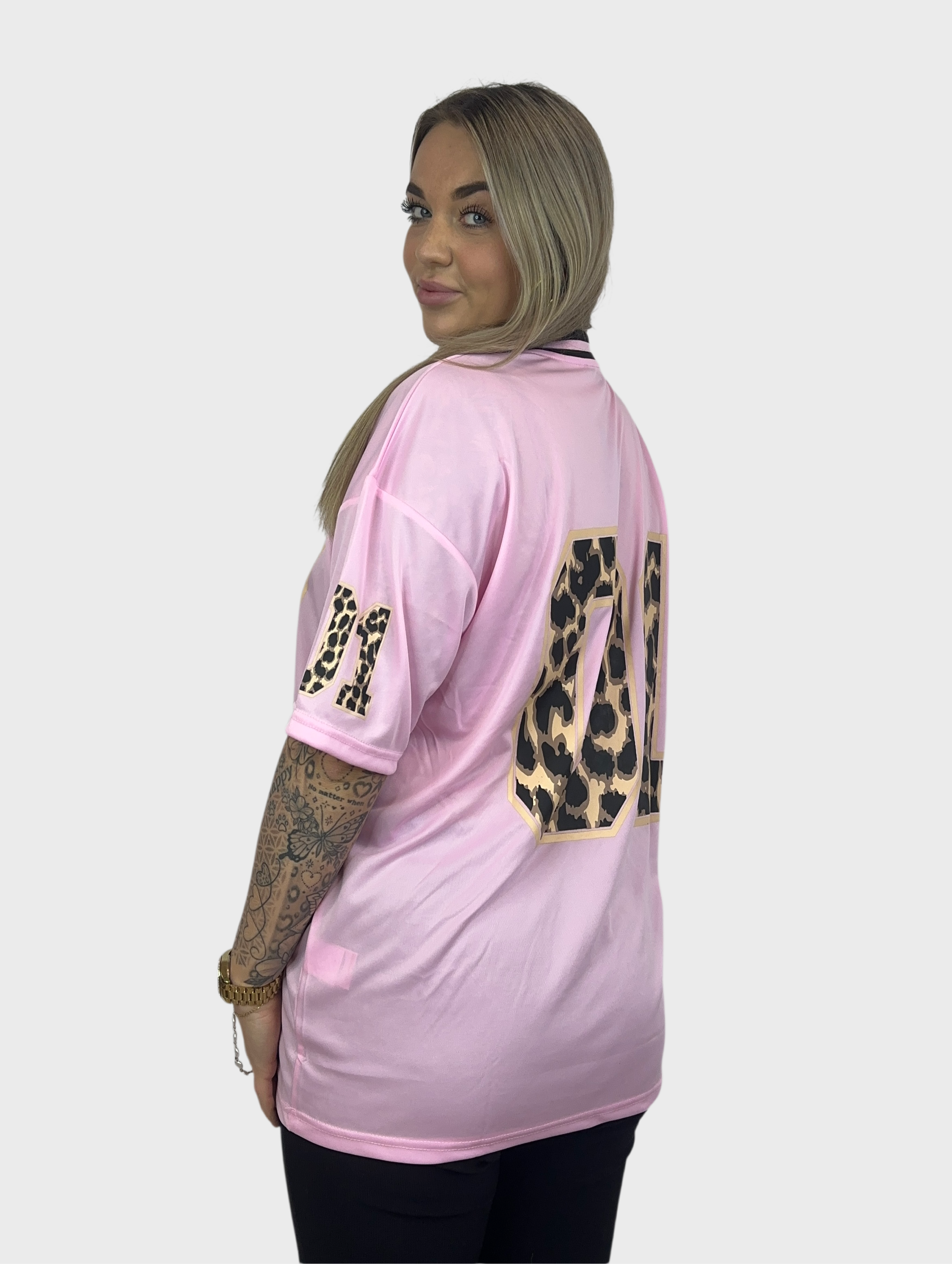 01 Leopard Jersey - Licht Roze