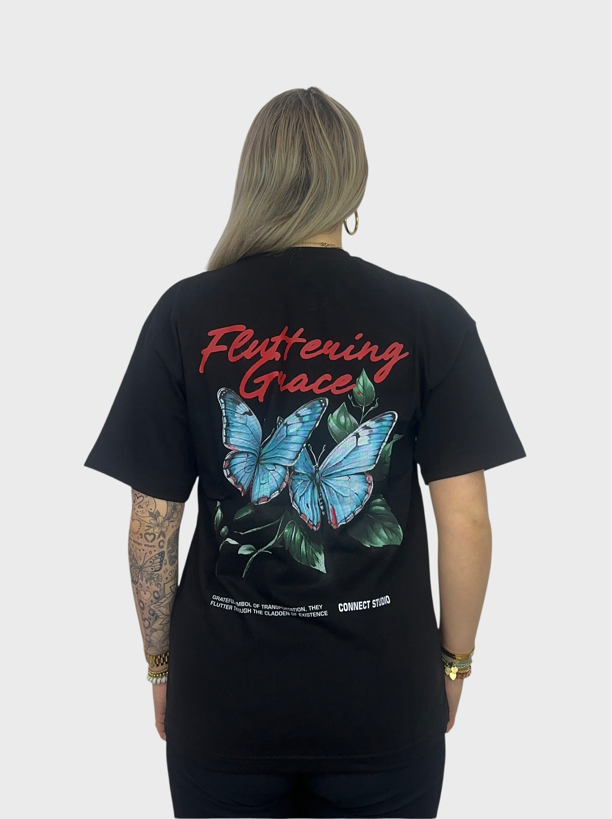 Grace Butterfly T-Shirt - Zwart PRE ORDER