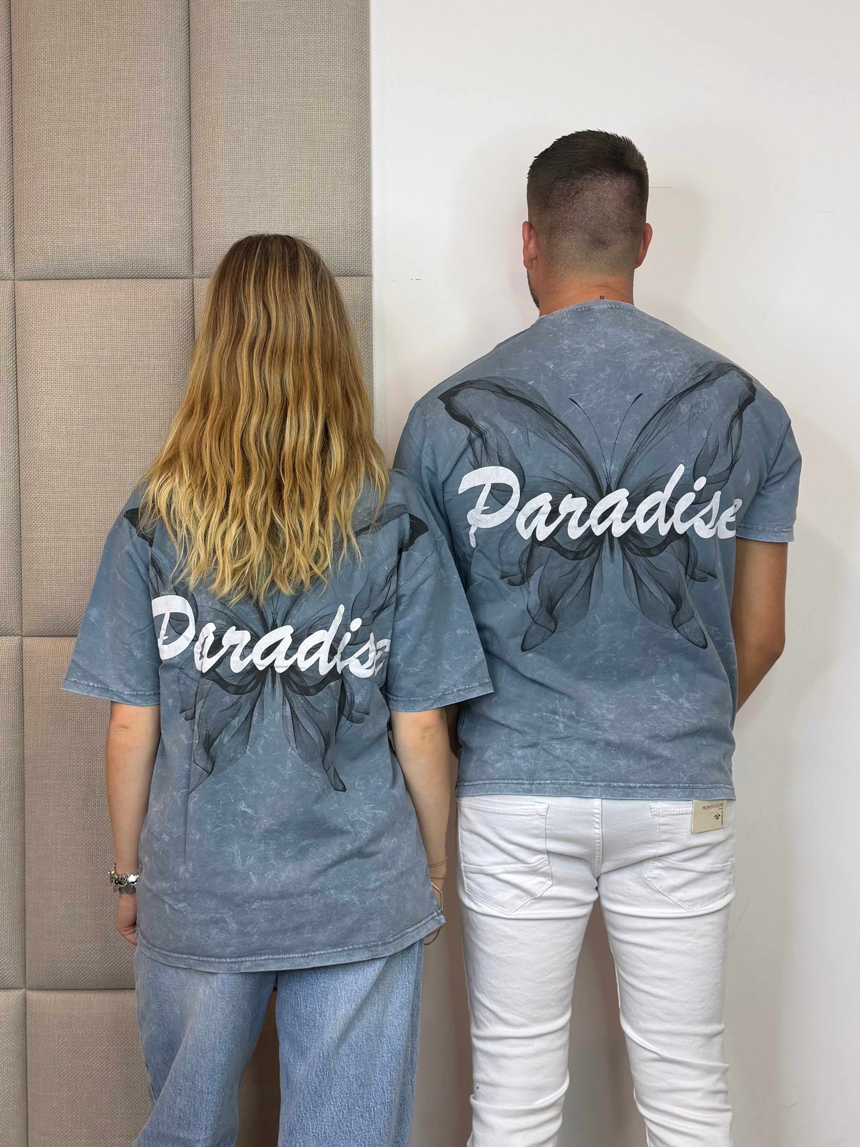 Paradise T-Shirt - Gewassen Blauw