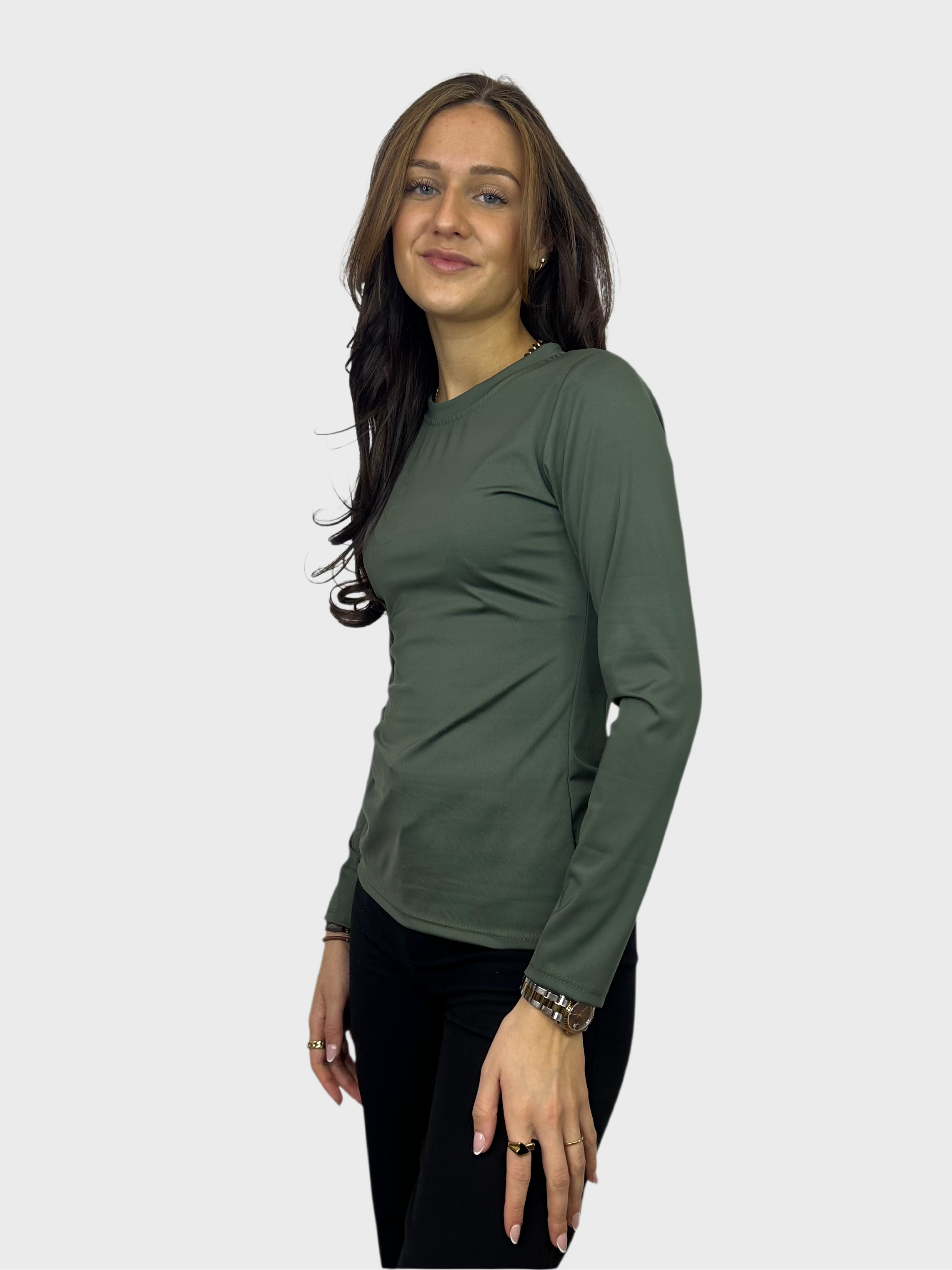 Basic Longsleeve Top - Army Groen