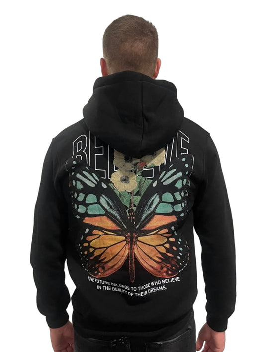 Believe Butterfly Hoodie - Zwart