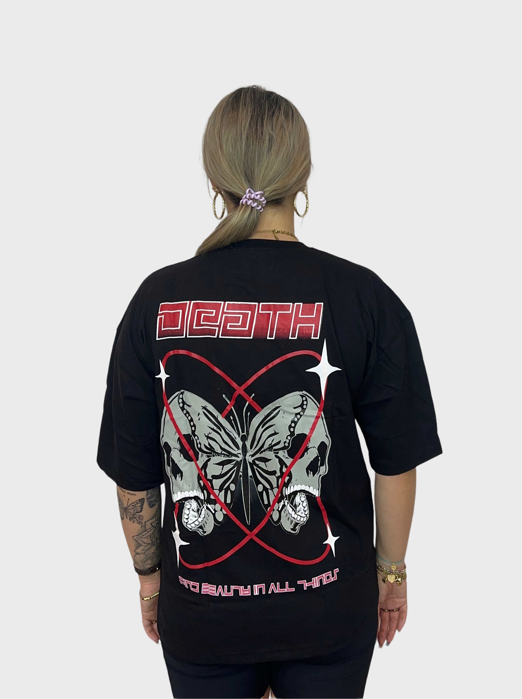 Priority Butterfly T-Shirt - Zwart met Rood