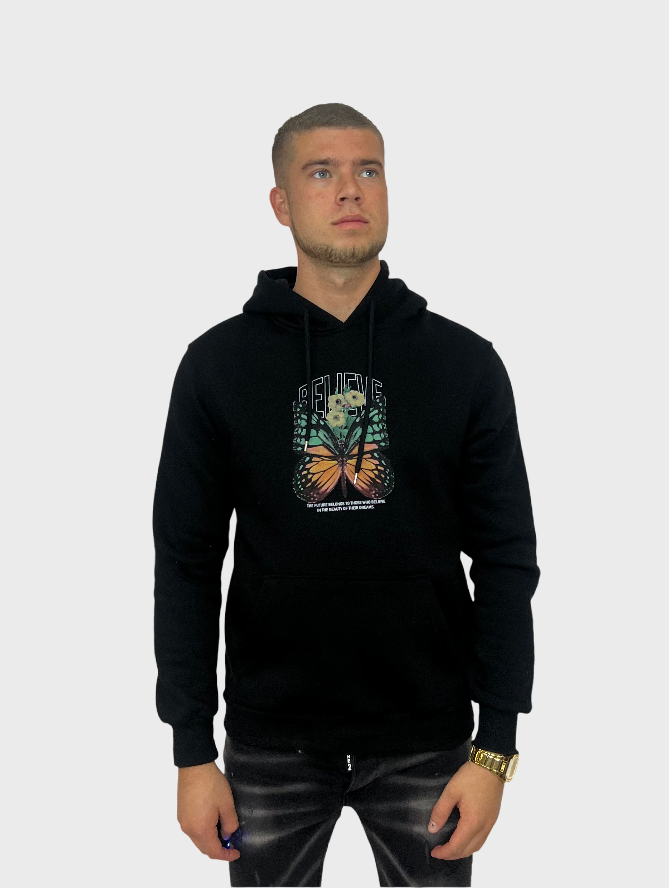 Believe Butterfly Hoodie - Zwart