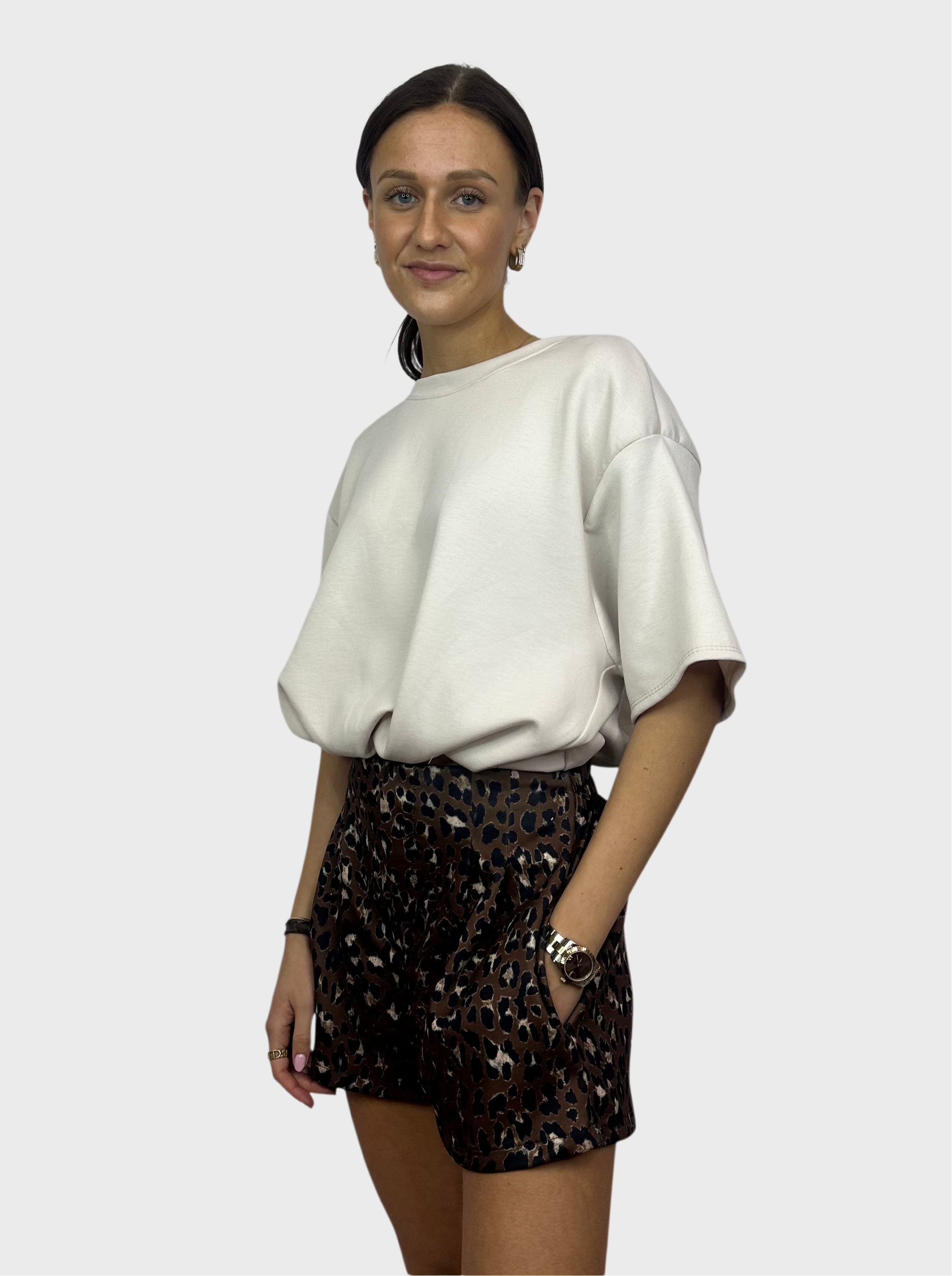 Leopard Short - Bruin met Beige